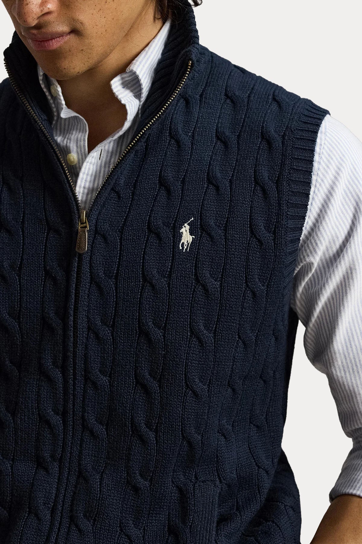 Polo Ralph Lauren Relaxed Fit Saç Örgü Triko Ceket
