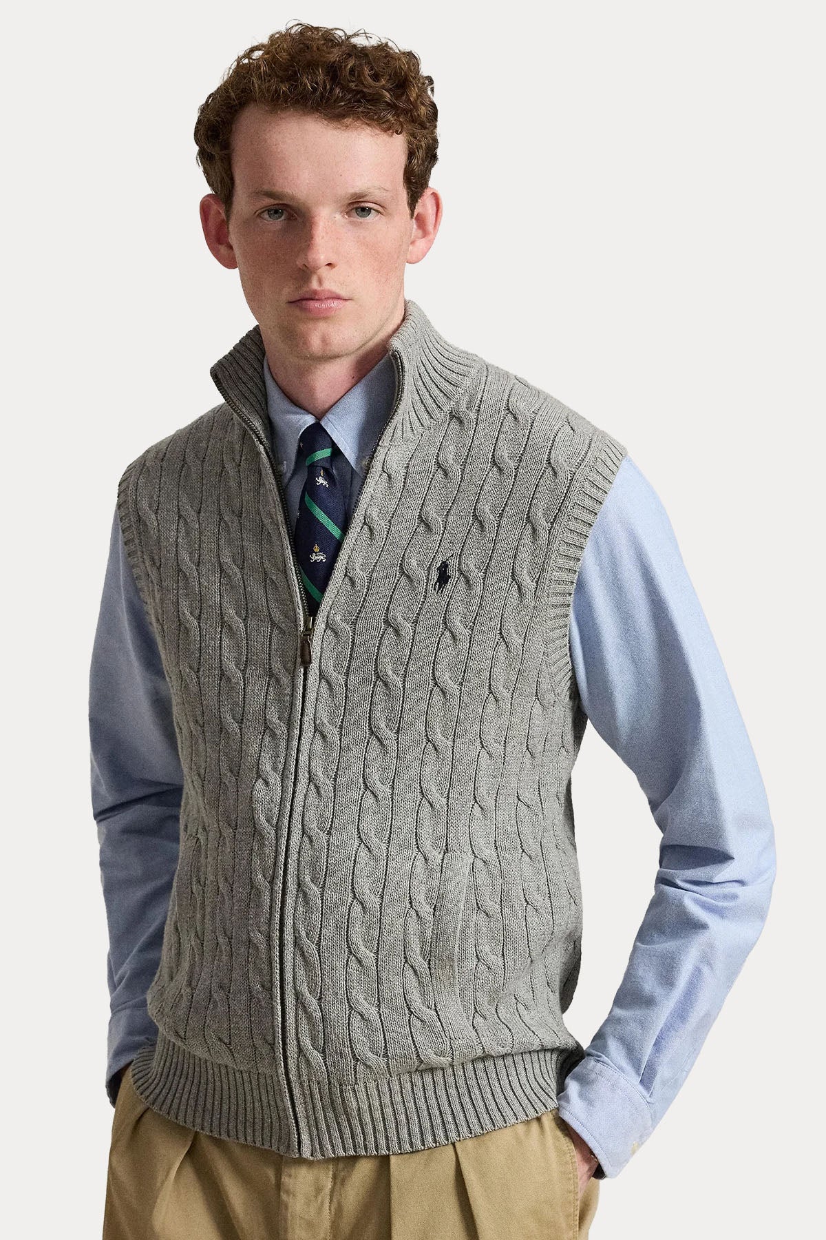 Polo Ralph Lauren Relaxed Fit Saç Örgü Triko Ceket