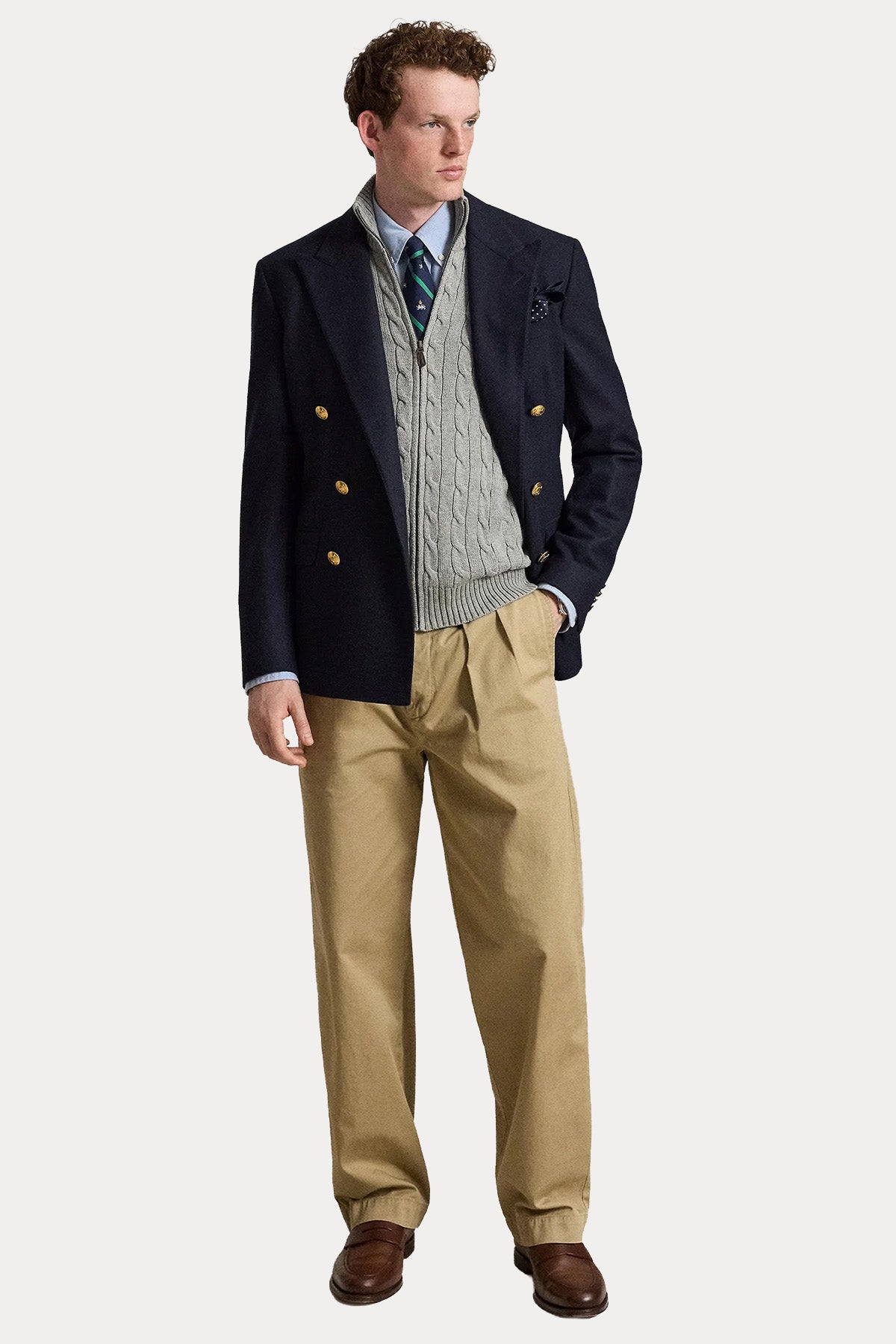 Polo Ralph Lauren Relaxed Fit Saç Örgü Triko Ceket