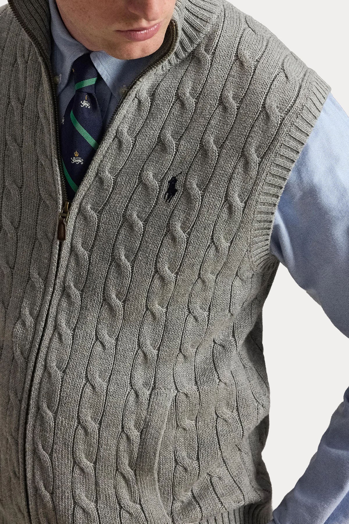 Polo Ralph Lauren Relaxed Fit Saç Örgü Triko Ceket