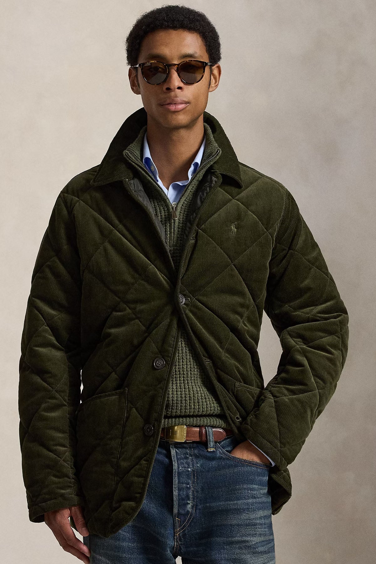 Polo Ralph Lauren Relaxed Fit Fitilli Kadife Kapitone Desenli Mont Ceket