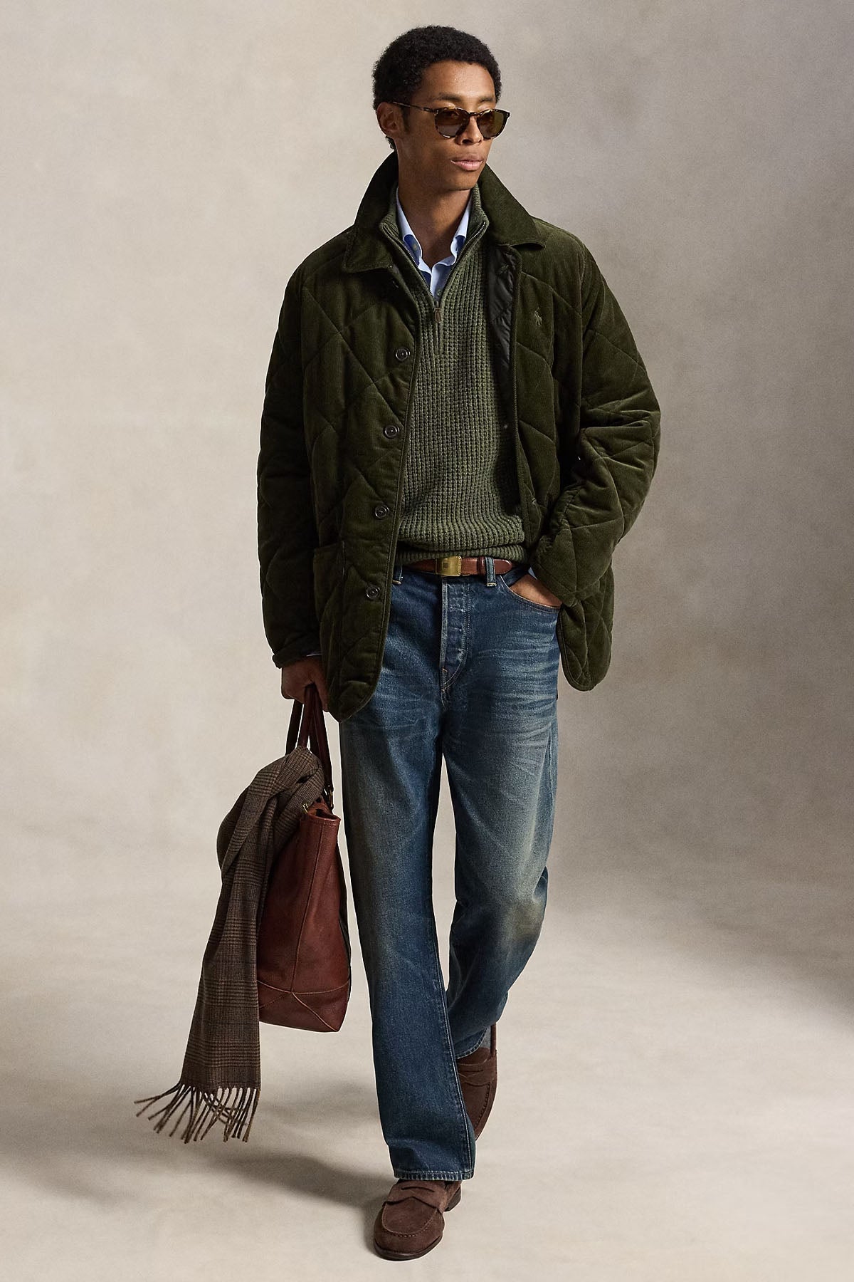 Polo Ralph Lauren Relaxed Fit Fitilli Kadife Kapitone Desenli Mont Ceket