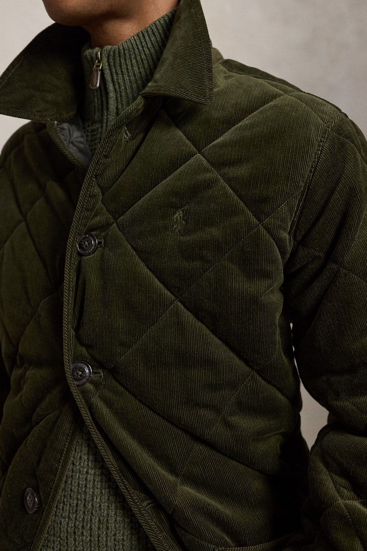 Polo Ralph Lauren Relaxed Fit Fitilli Kadife Kapitone Desenli Mont Ceket