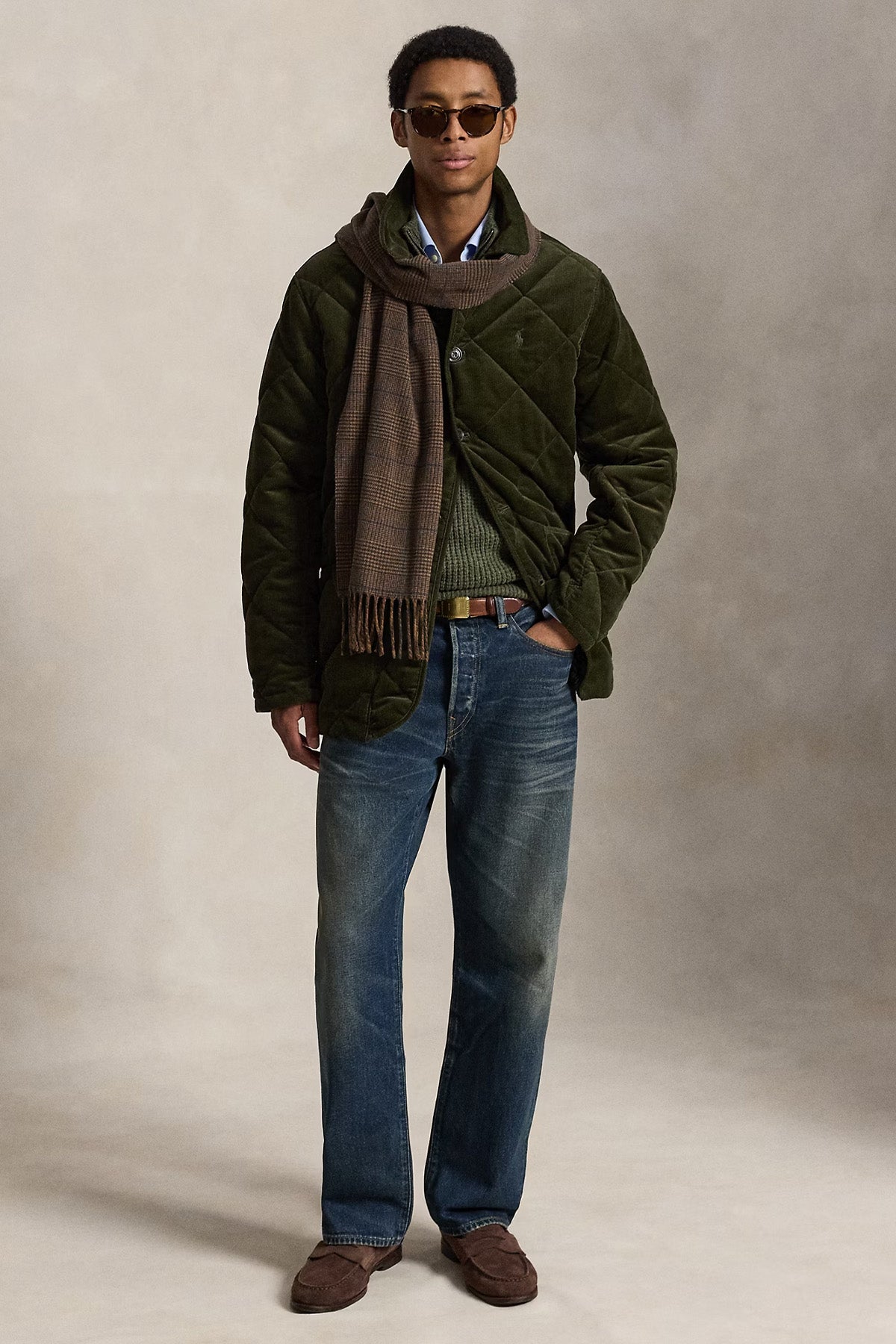 Polo Ralph Lauren Relaxed Fit Fitilli Kadife Kapitone Desenli Mont Ceket