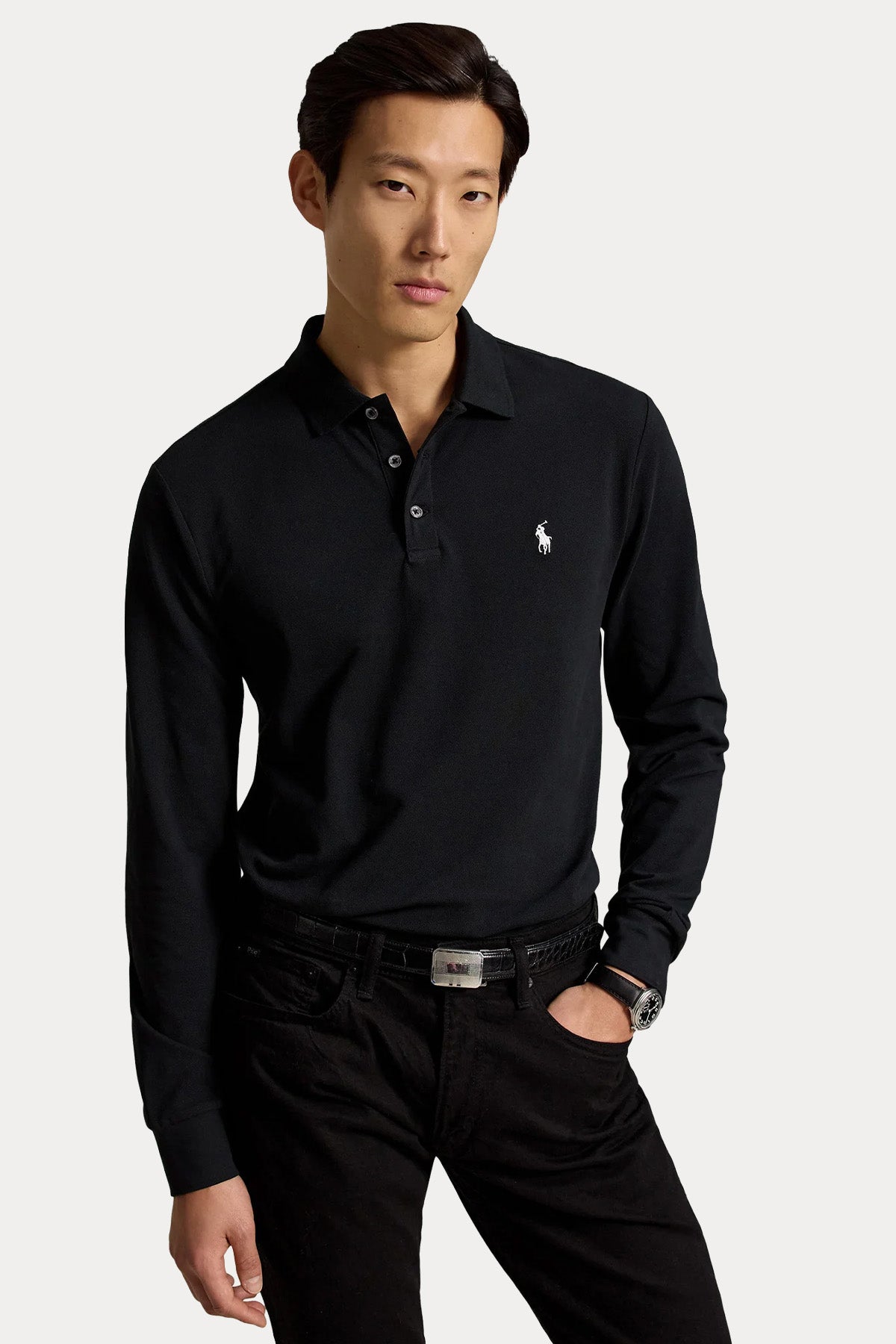 Polo Ralph Lauren Custom Slim Fit Stretch Mesh Polo Yaka T-shirt