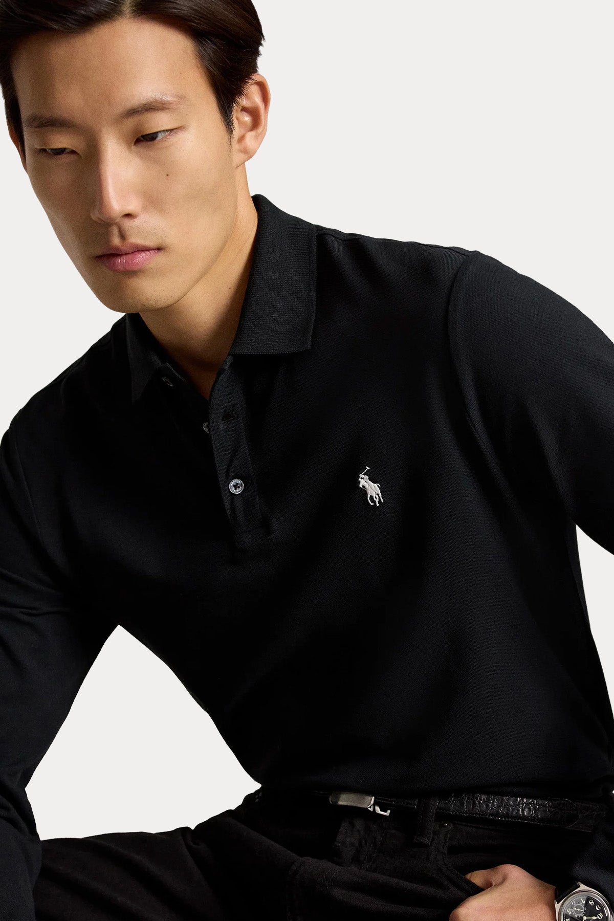 Polo Ralph Lauren Custom Slim Fit Stretch Mesh Polo Yaka T-shirt