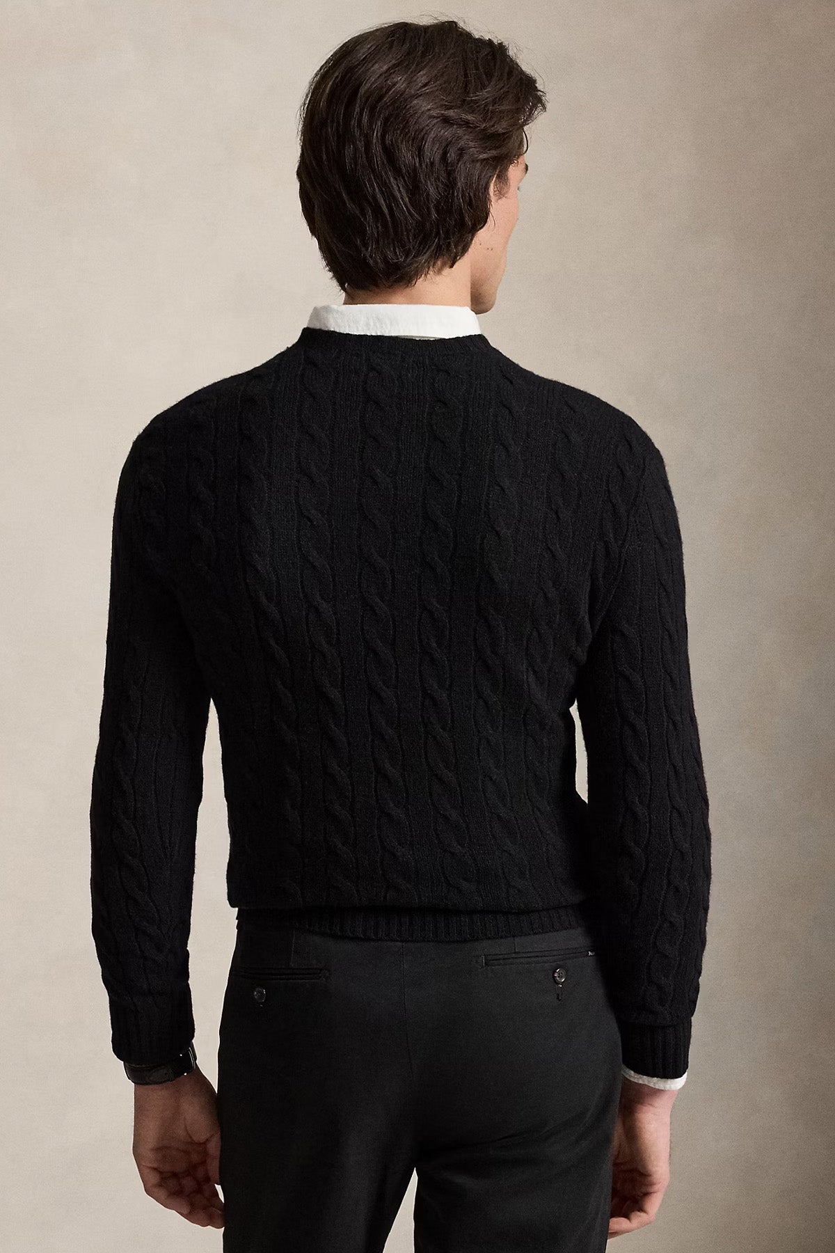 Polo Ralph Lauren Yuvarlak Yaka Saç Örgü Kaşmir Yün Triko