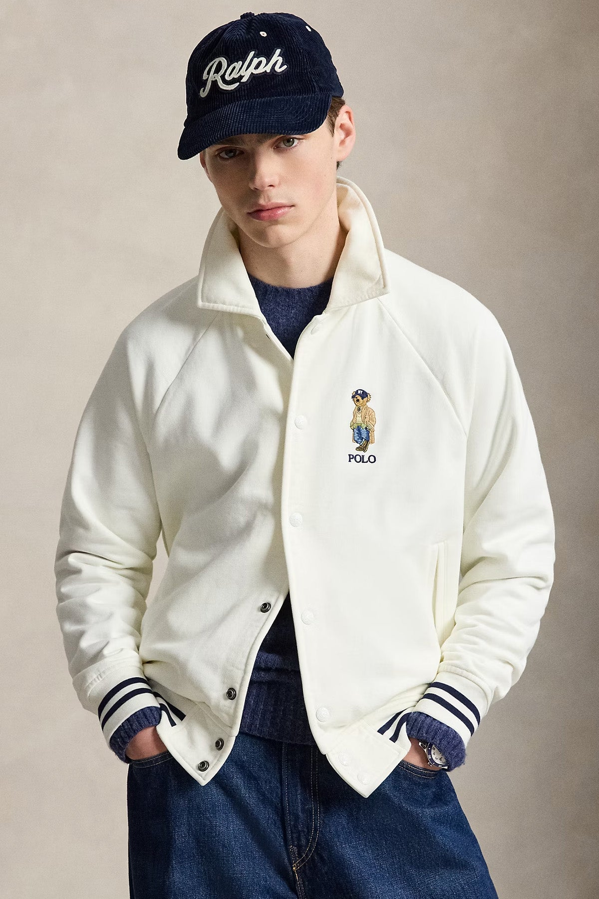 Polo Ralph Lauren Vintage Fit Polo Bear Şardonlu Sweatshirt Ceket