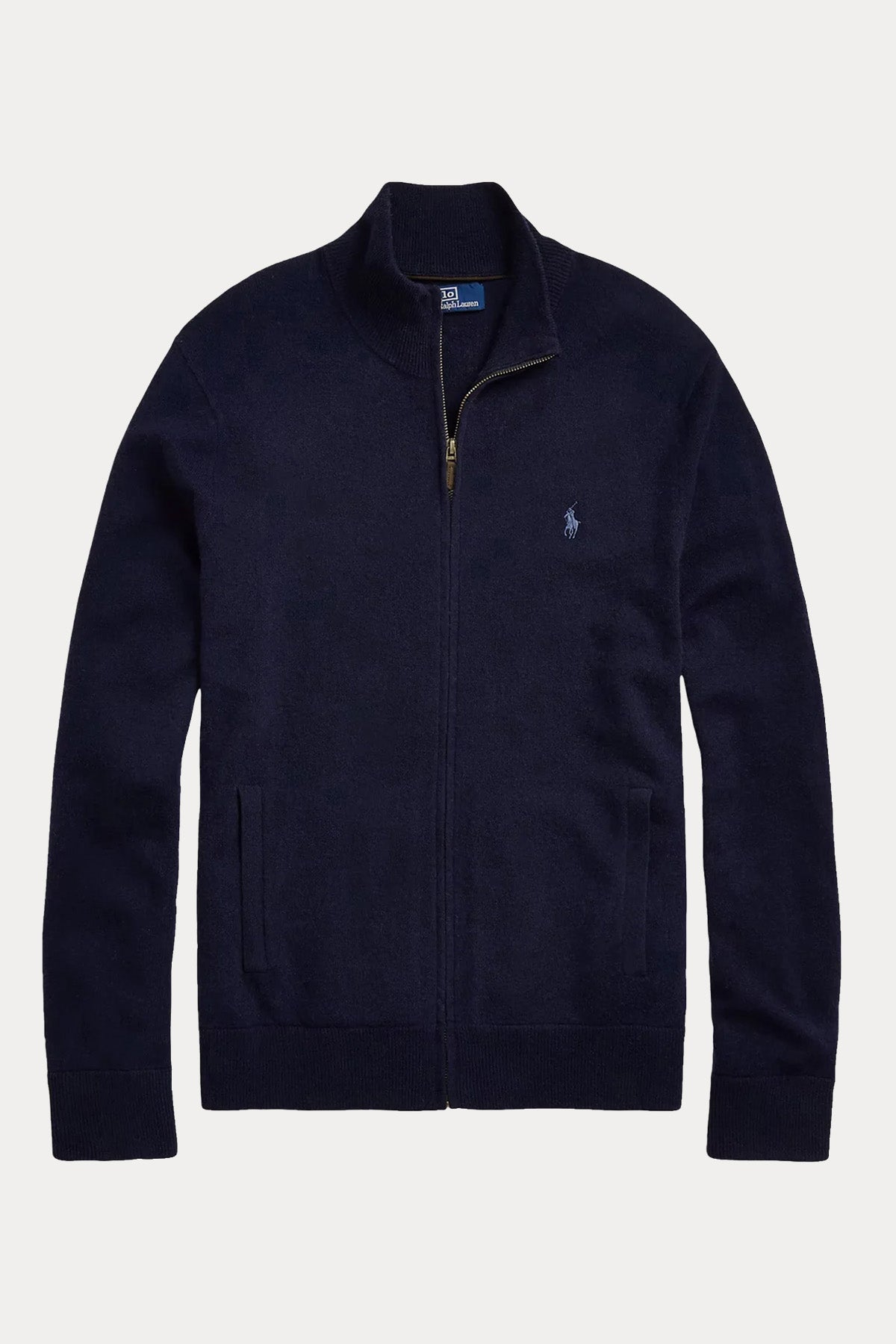 Polo Ralph Lauren Dik Yaka Fermuarlı Yün Triko Ceket