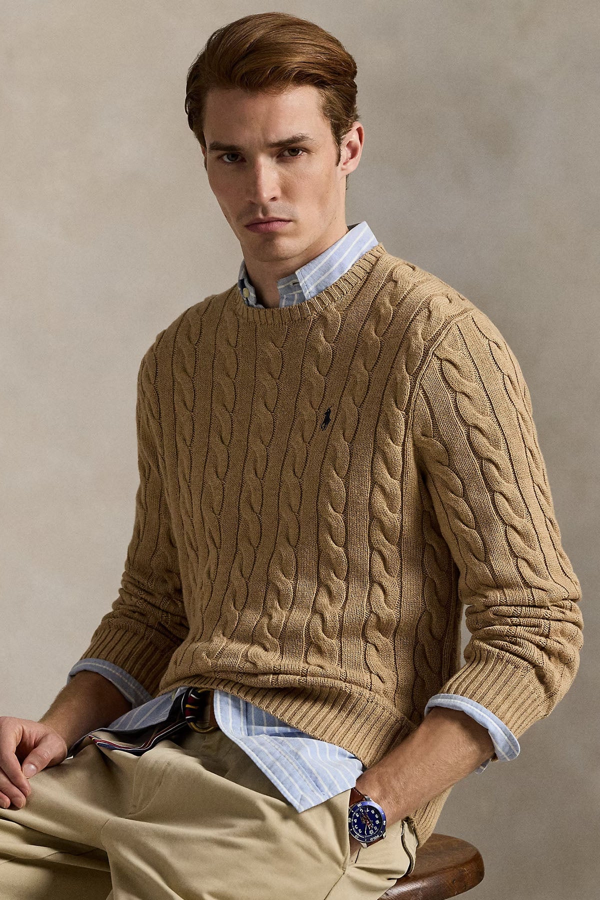 Polo Ralph Lauren Yuvarlak Yaka Saç Örgü Triko