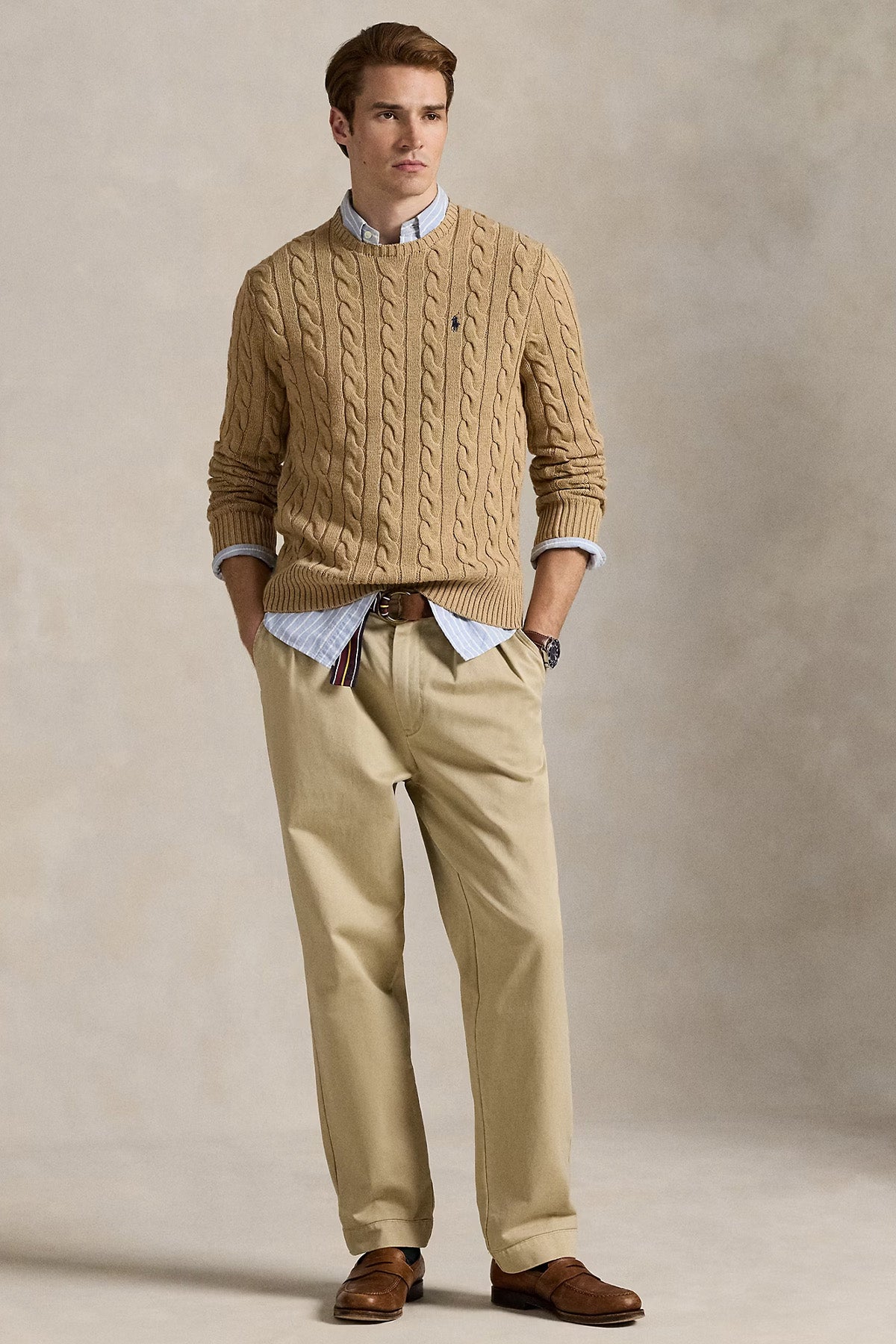 Polo Ralph Lauren Yuvarlak Yaka Saç Örgü Triko