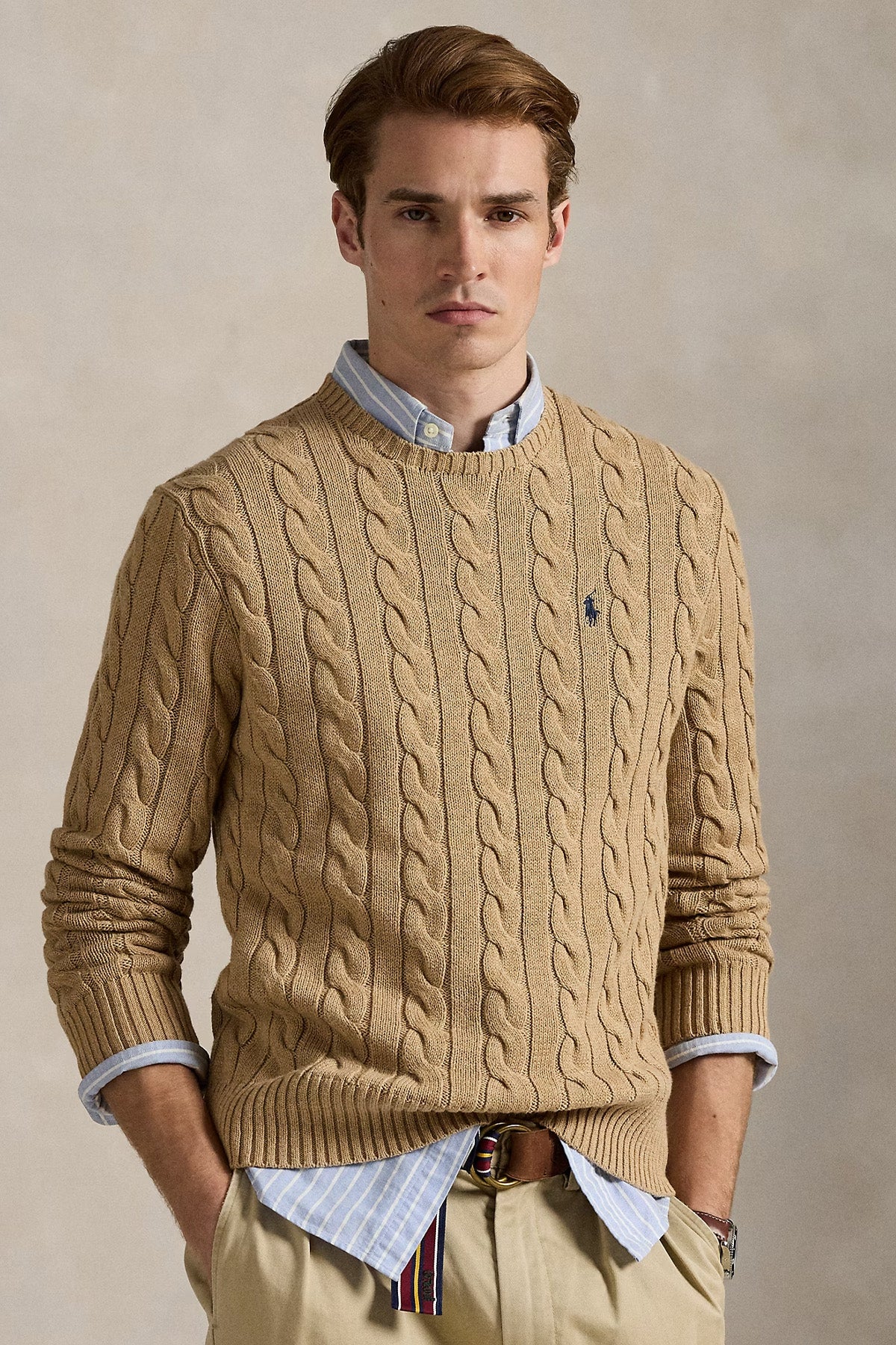 Polo Ralph Lauren Yuvarlak Yaka Saç Örgü Triko