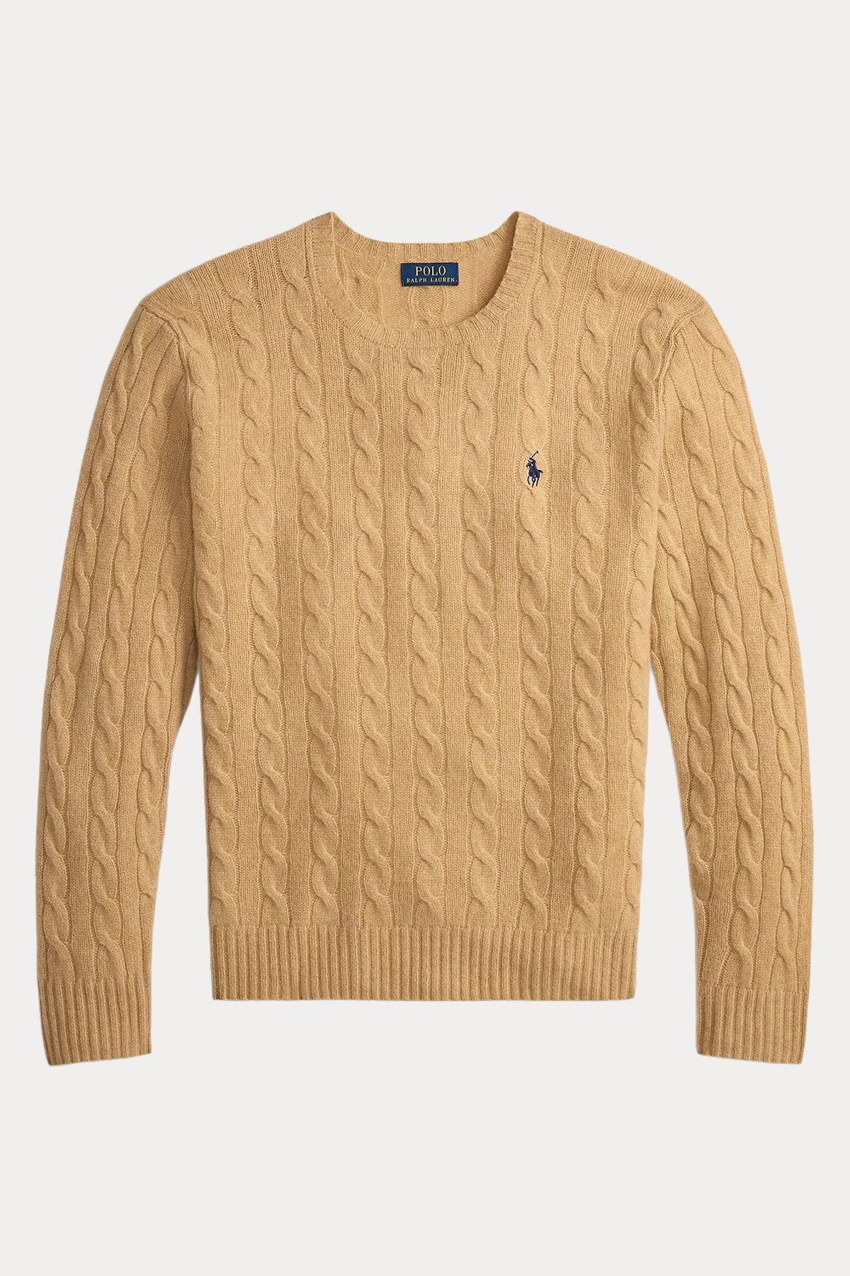 Polo Ralph Lauren Yuvarlak Yaka Saç Örgü Kaşmir Yün Triko