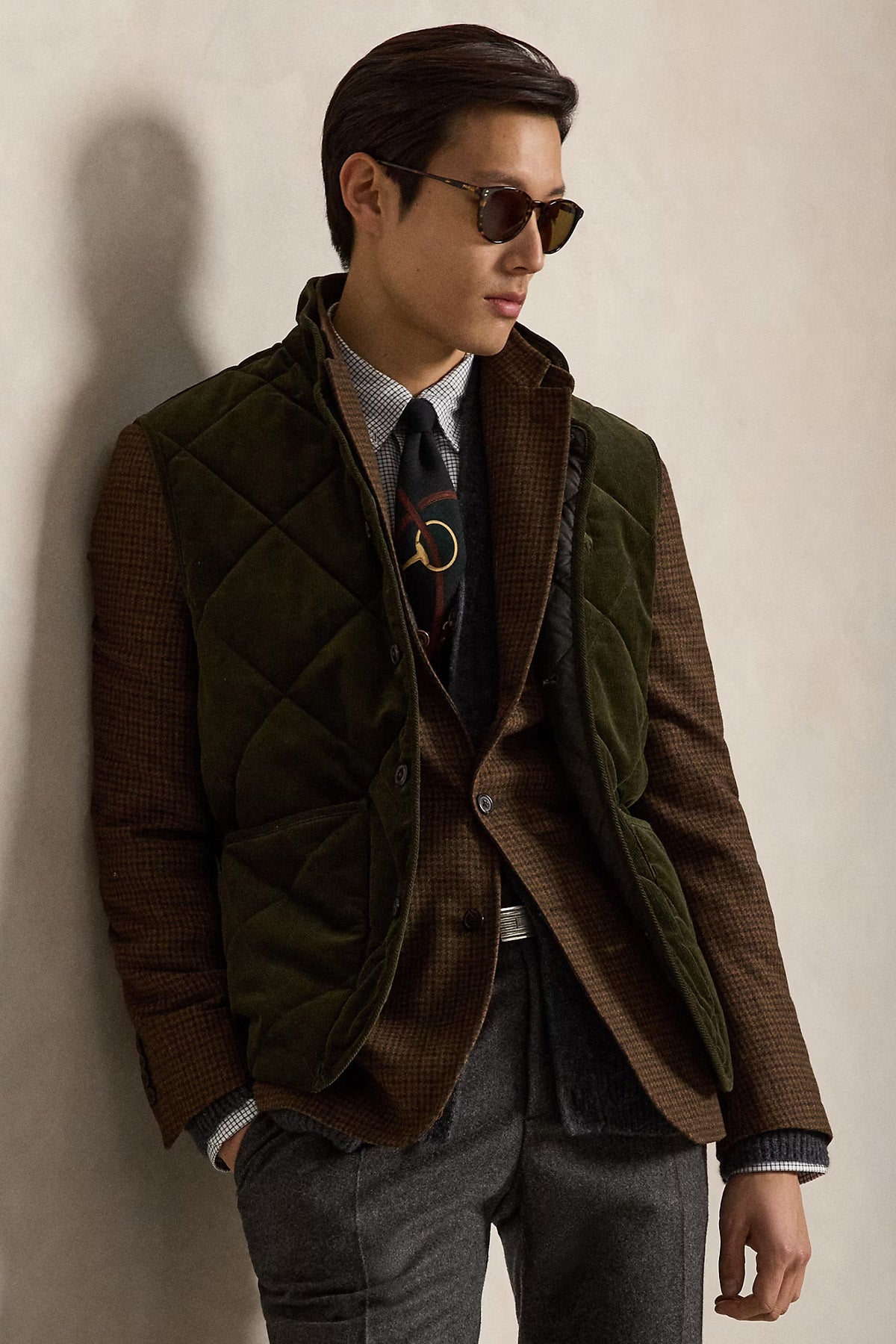 Polo Ralph Lauren Relaxed Fit Fitilli Kadife Kapitone Desenli Yelek