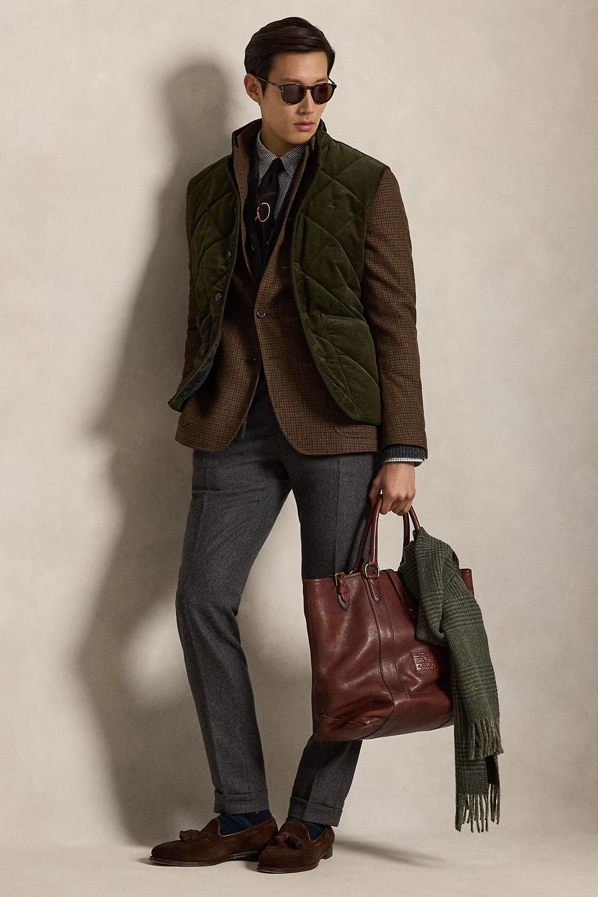 Polo Ralph Lauren Relaxed Fit Fitilli Kadife Kapitone Desenli Yelek