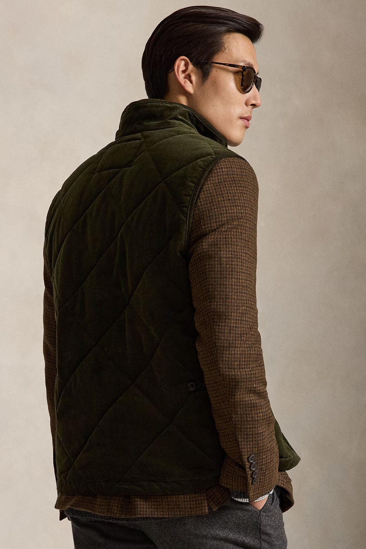 Polo Ralph Lauren Relaxed Fit Fitilli Kadife Kapitone Desenli Yelek