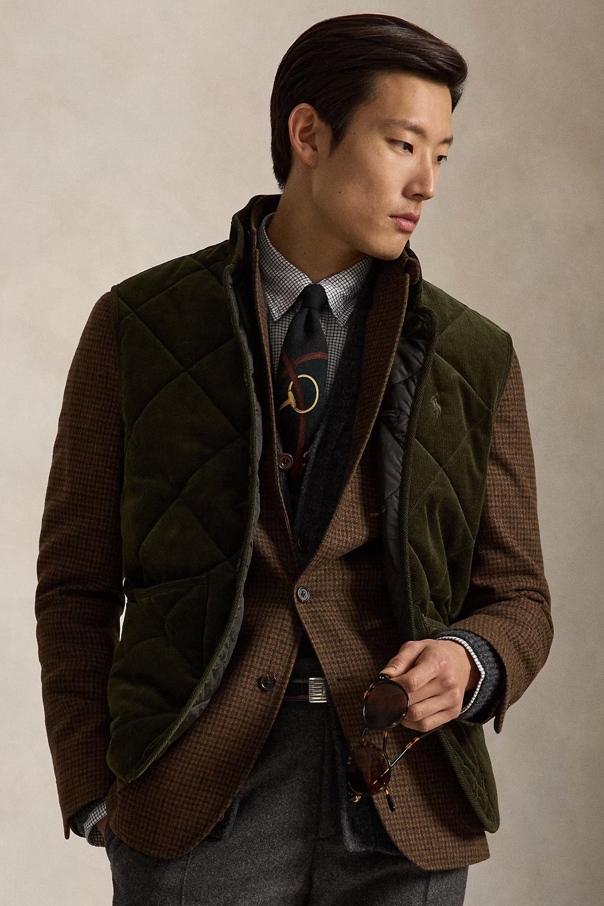 Polo Ralph Lauren Relaxed Fit Fitilli Kadife Kapitone Desenli Yelek