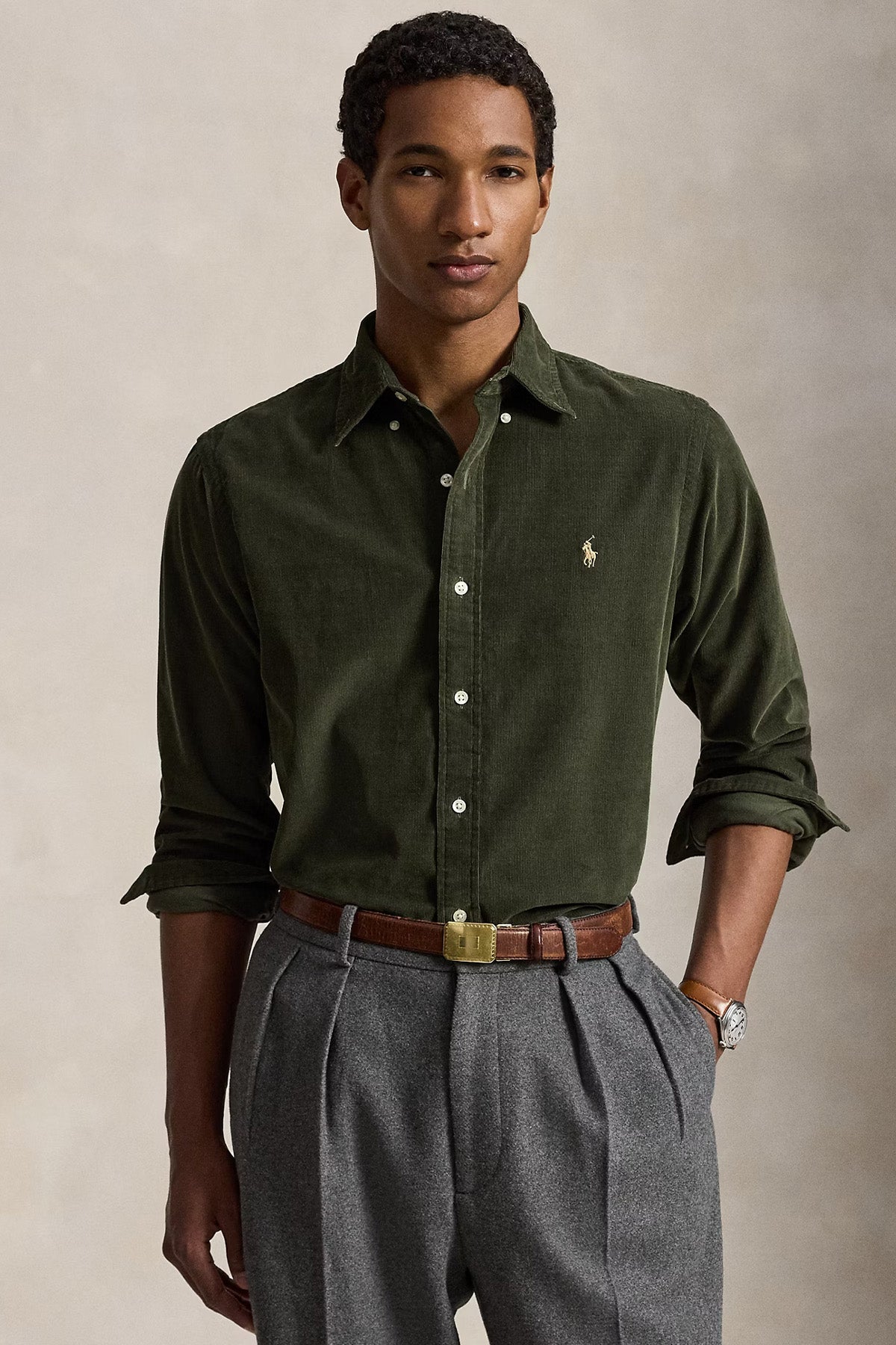 Polo Ralph Lauren Custom Fit Fitilli Kadife Gömlek