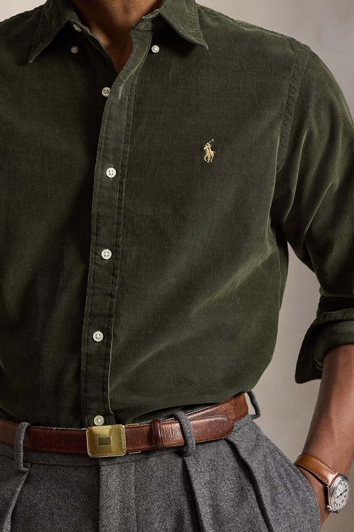 Polo Ralph Lauren Custom Fit Fitilli Kadife Gömlek