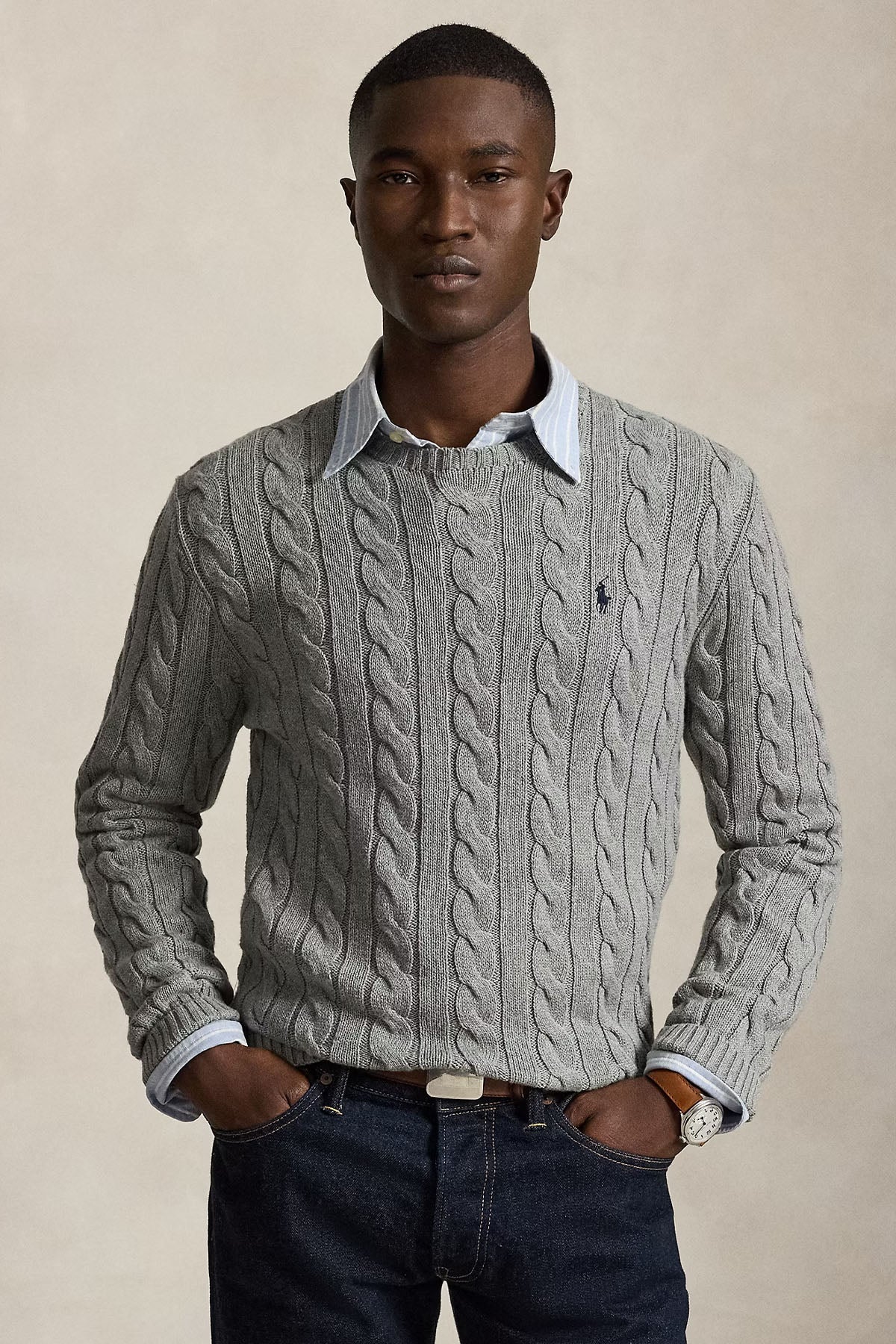 Polo Ralph Lauren Yuvarlak Yaka Saç Örgü Triko