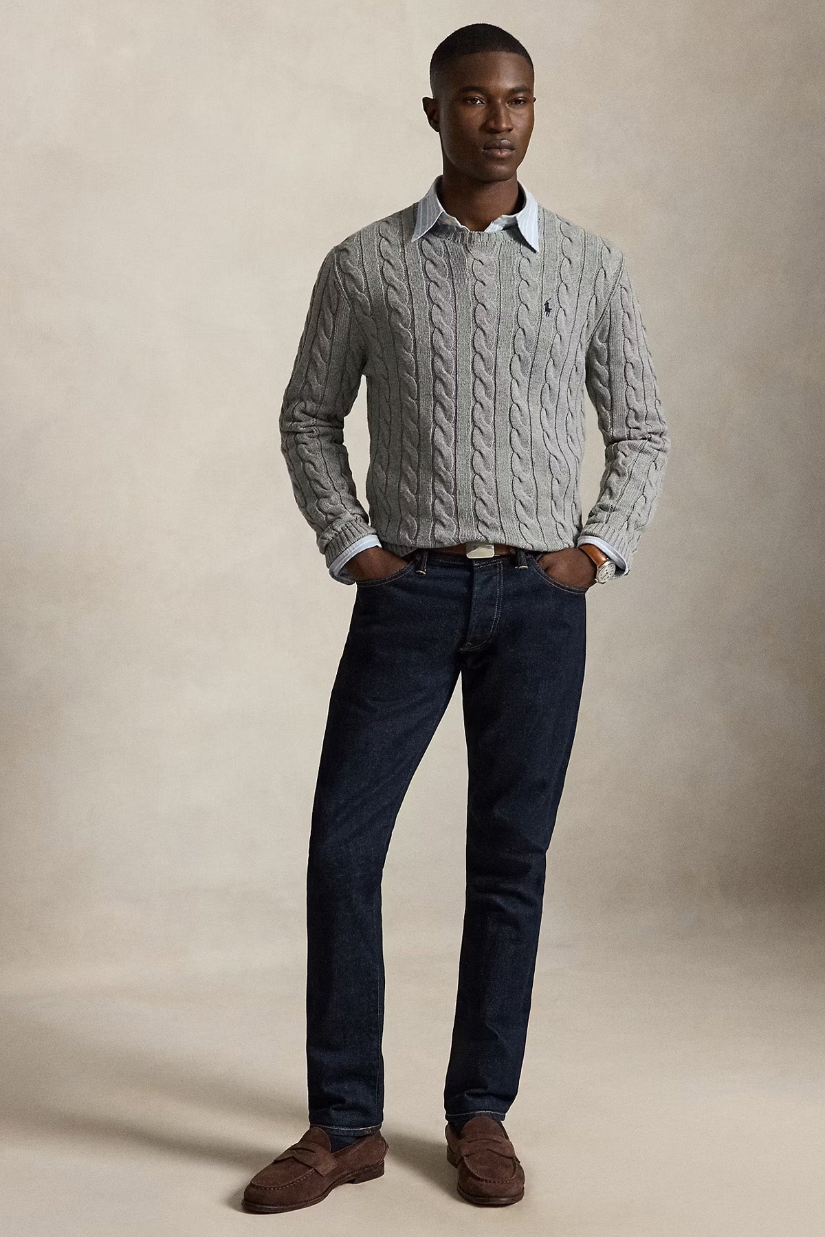 Polo Ralph Lauren Yuvarlak Yaka Saç Örgü Triko