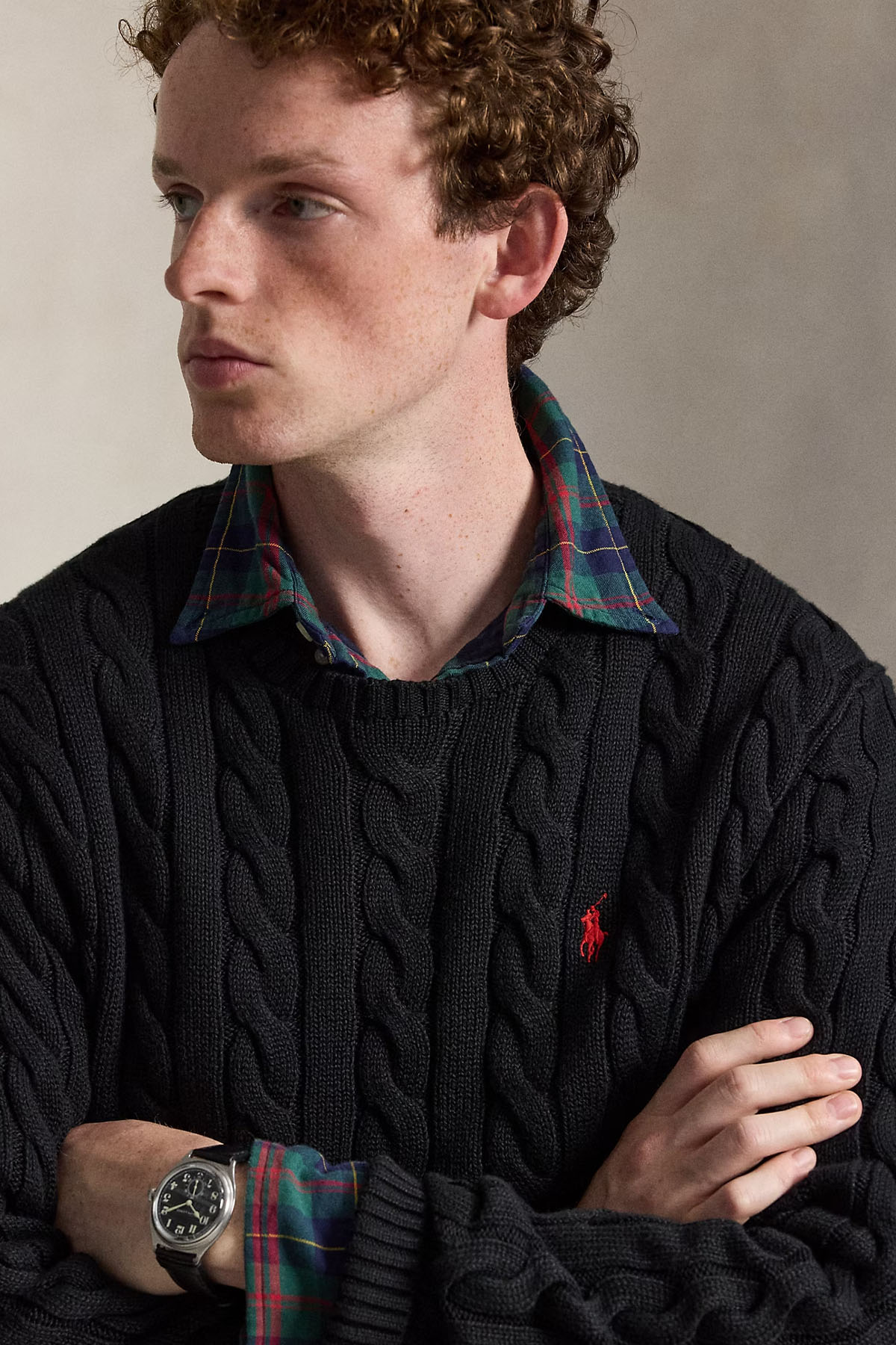 Polo Ralph Lauren Yuvarlak Yaka Saç Örgü Triko
