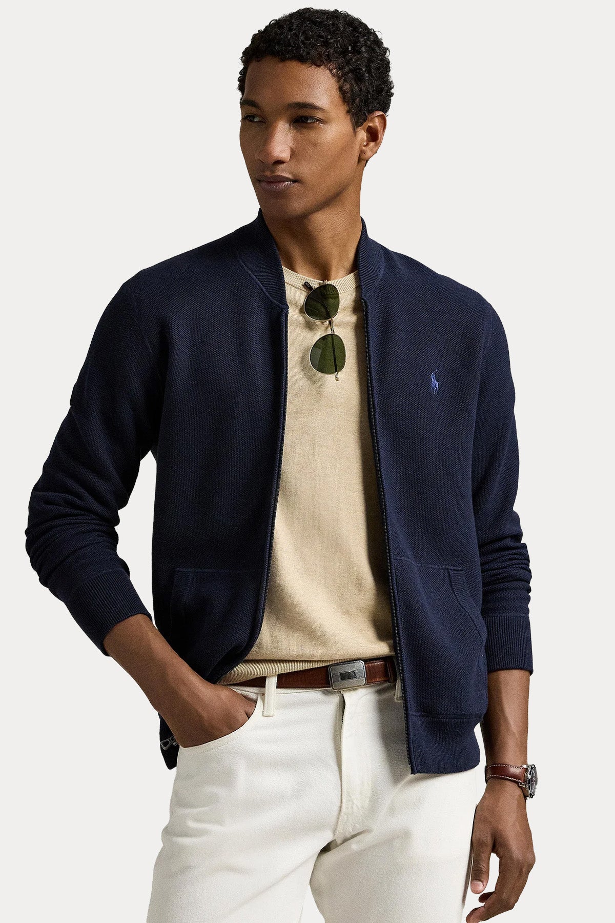 Polo Ralph Lauren Relaxed Fit Pilot Yaka Örgü Triko Ceket