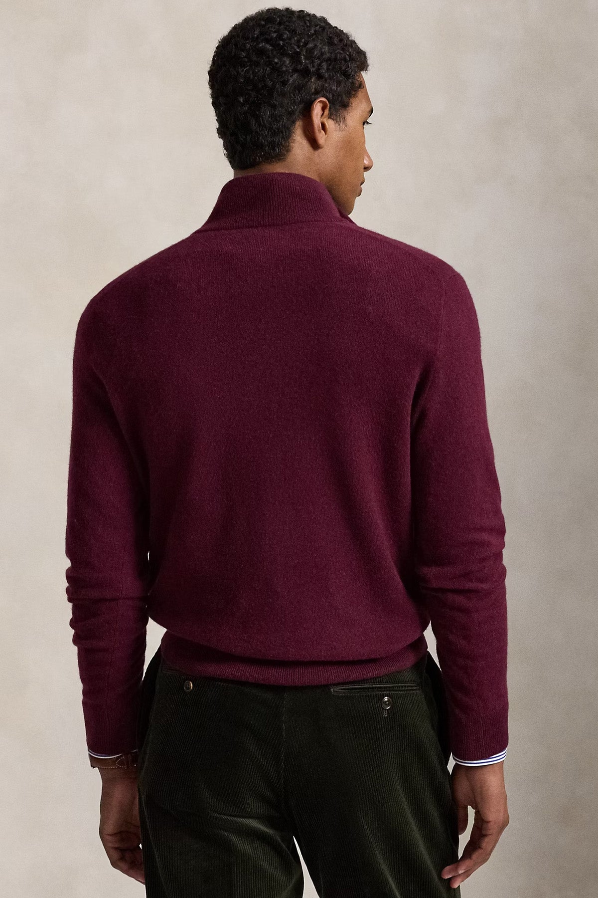 Polo Ralph Lauren Dik Yaka Yarım Fermuarlı Örgü Yün Triko