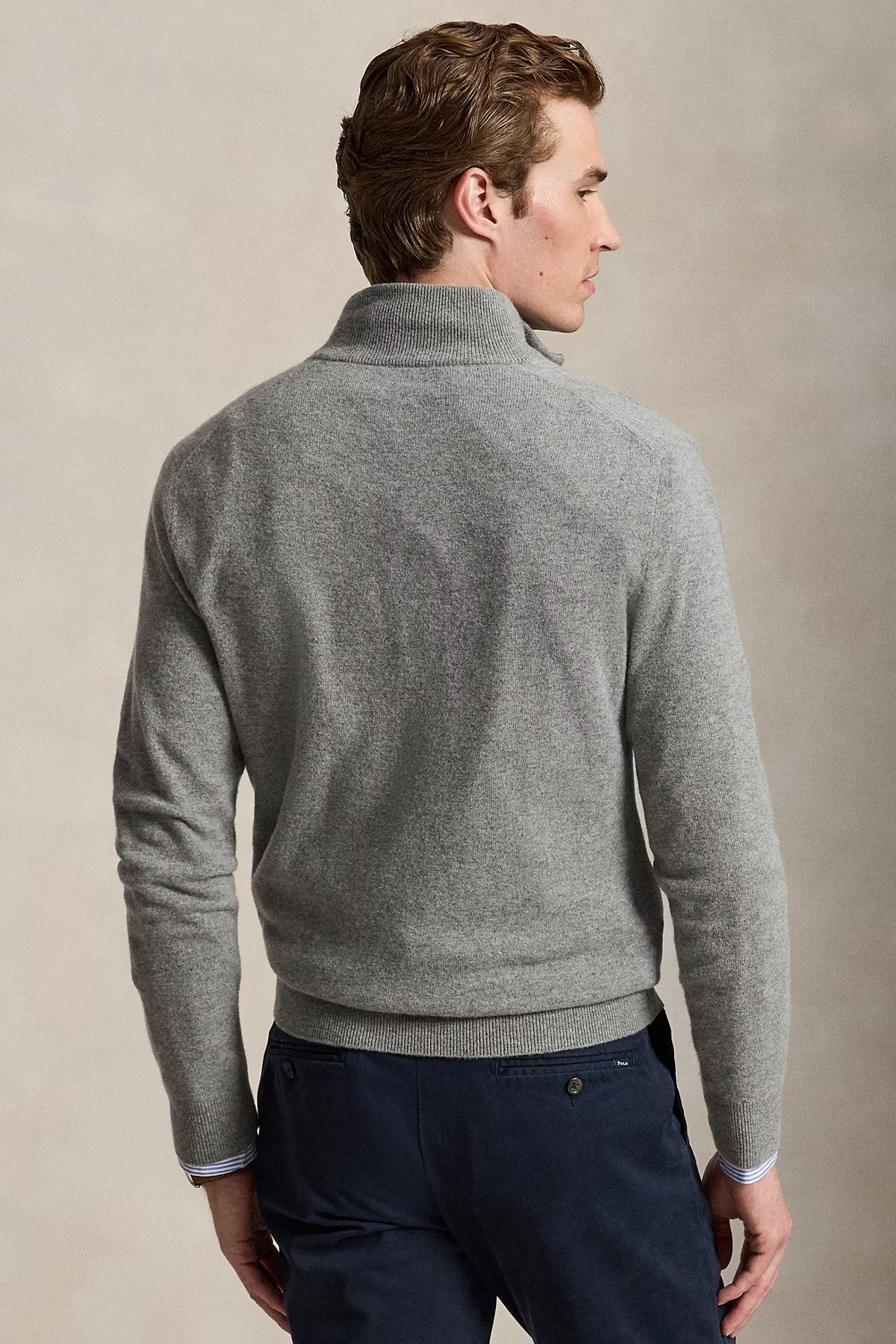 Polo Ralph Lauren Dik Yaka Yarım Fermuarlı Örgü Yün Triko