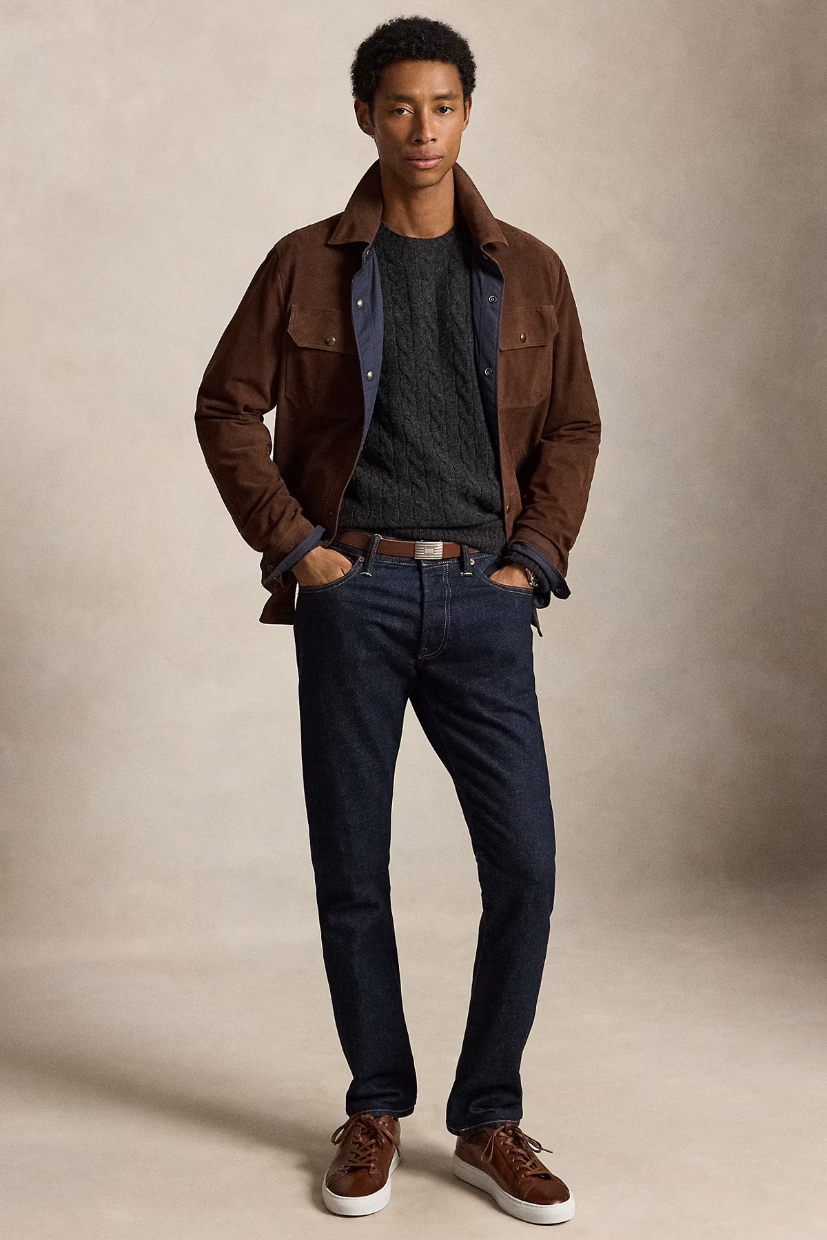 Polo Ralph Lauren Yuvarlak Yaka Saç Örgü Kaşmir Yün Triko