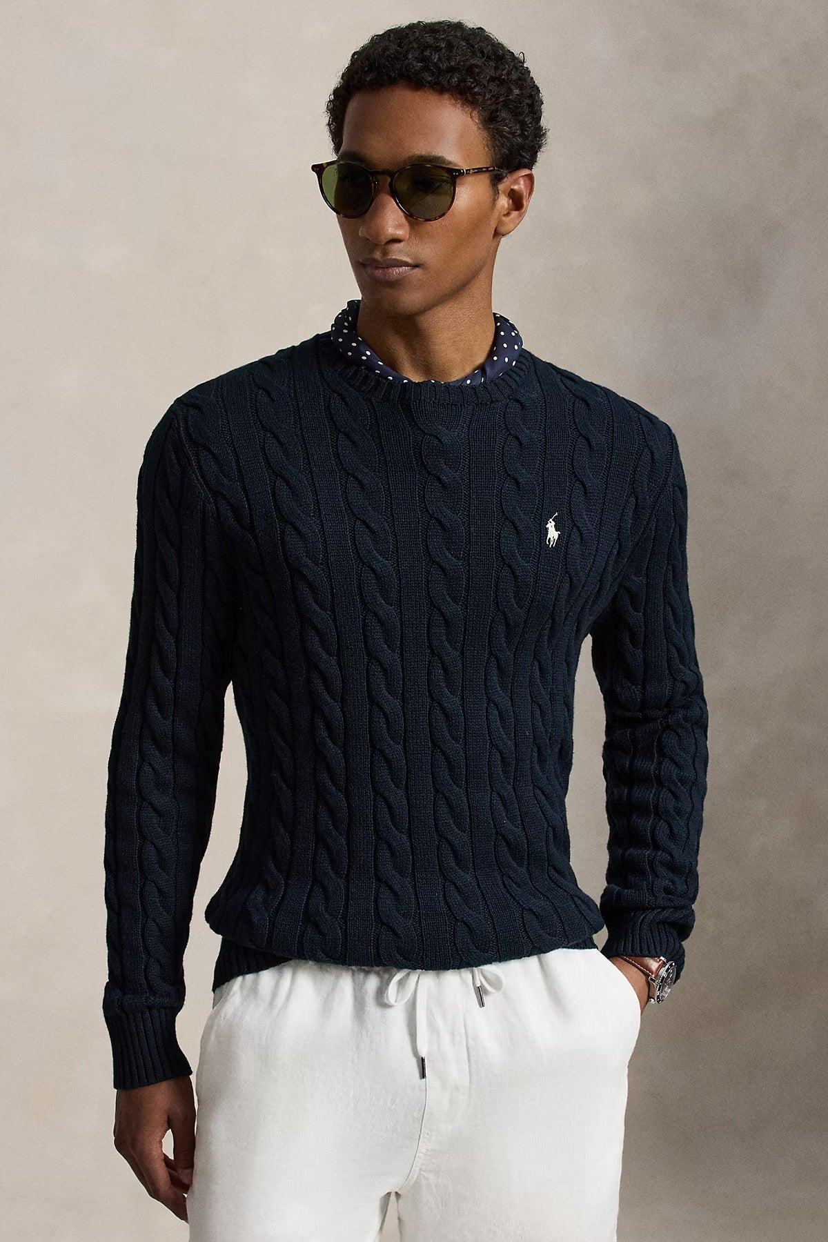 Polo Ralph Lauren Yuvarlak Yaka Saç Örgü Triko