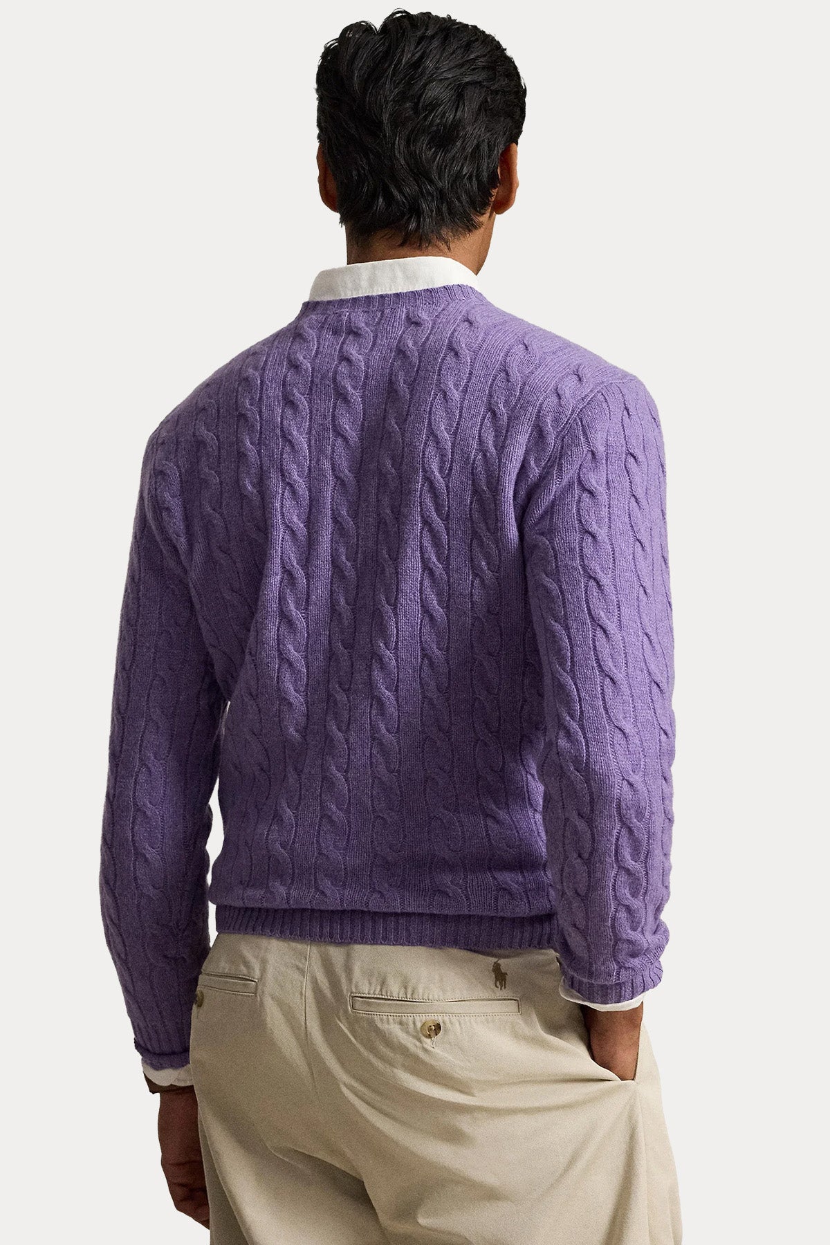 Polo Ralph Lauren Yuvarlak Yaka Saç Örgü Kaşmir Yün Triko