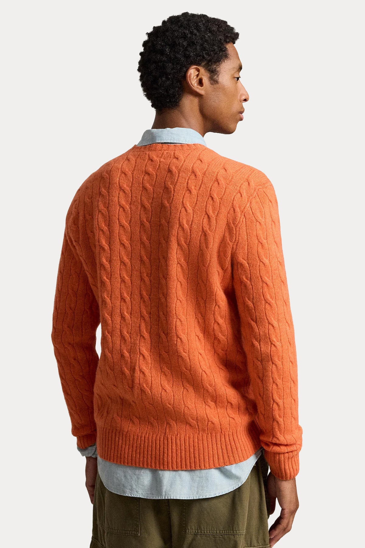Polo Ralph Lauren Yuvarlak Yaka Saç Örgü Kaşmir Yün Triko