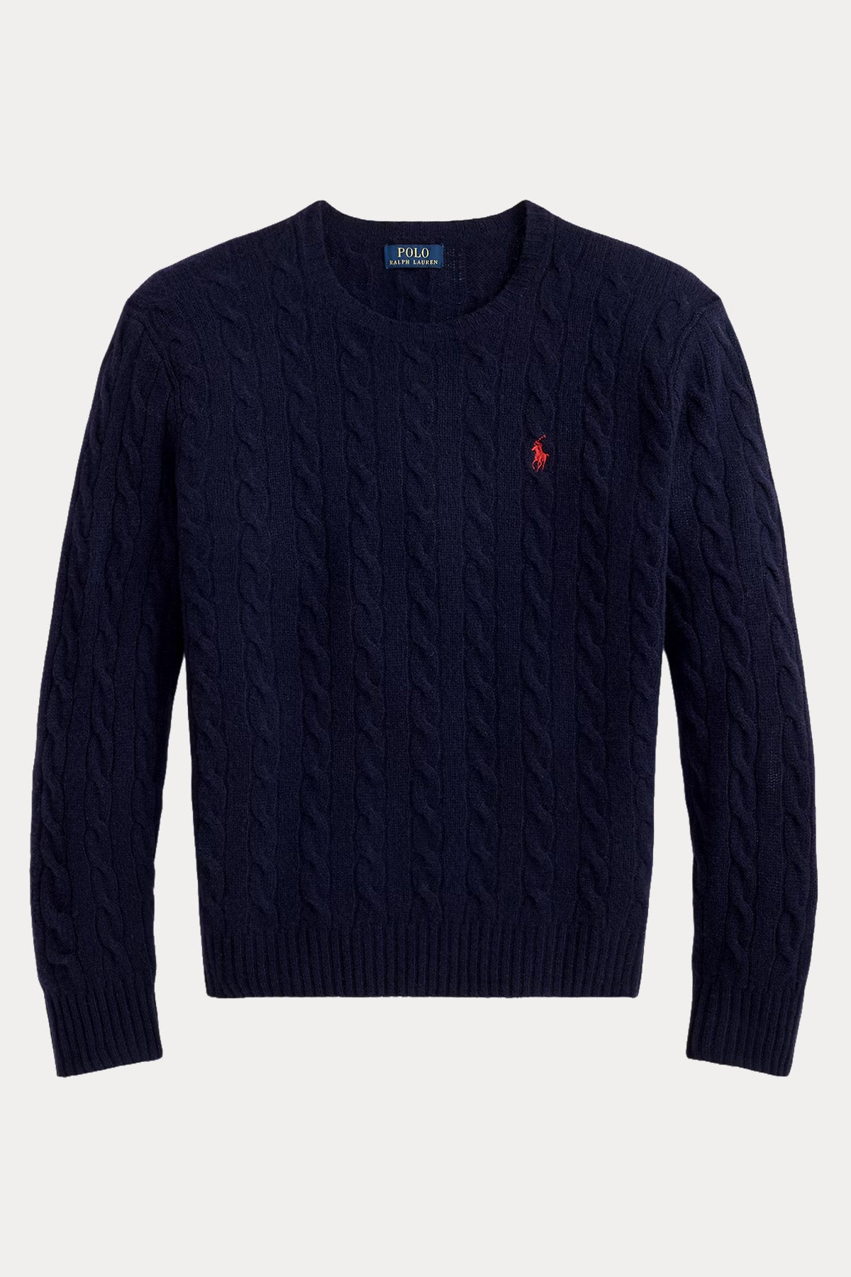 Polo Ralph Lauren Yuvarlak Yaka Saç Örgü Kaşmir Yün Triko