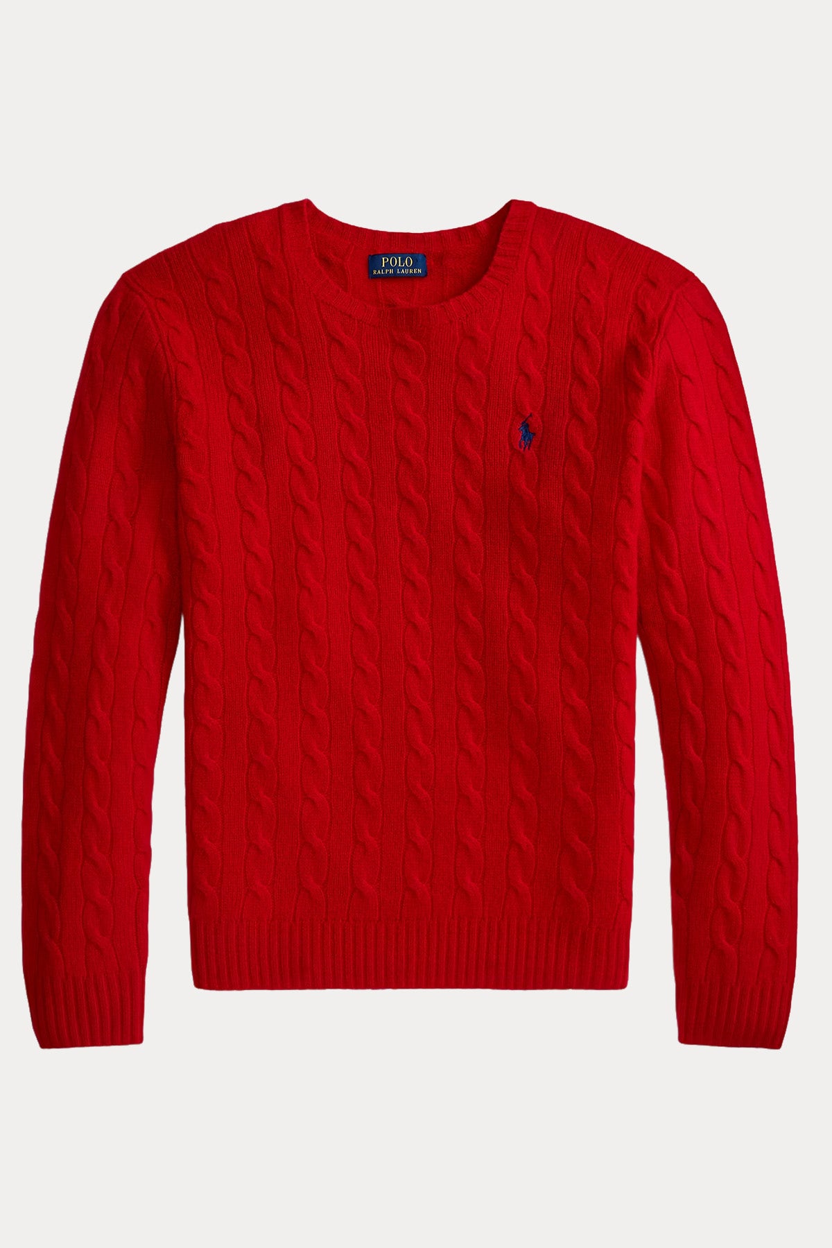 Polo Ralph Lauren Yuvarlak Yaka Saç Örgü Kaşmir Yün Triko