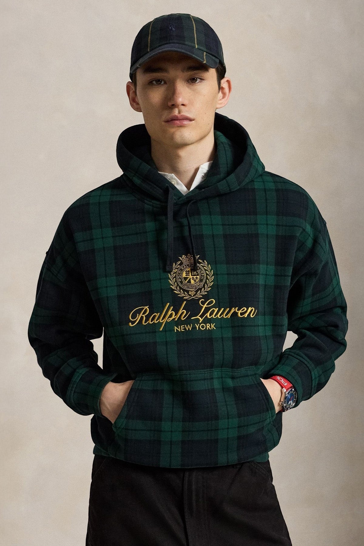 Polo Ralph Lauren Ekose Desen Şardonlu Kapüşonlu Sweatshirt