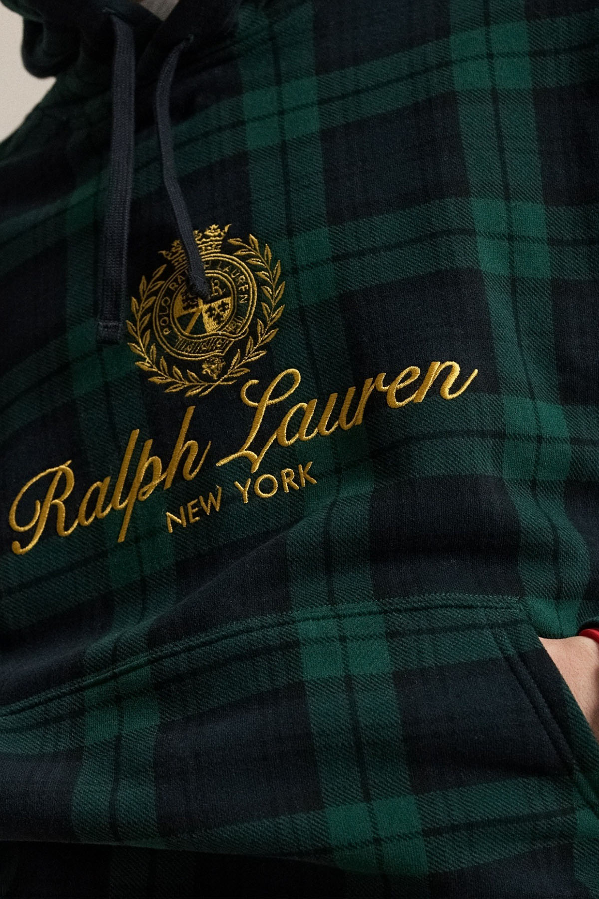 Polo Ralph Lauren Ekose Desen Şardonlu Kapüşonlu Sweatshirt