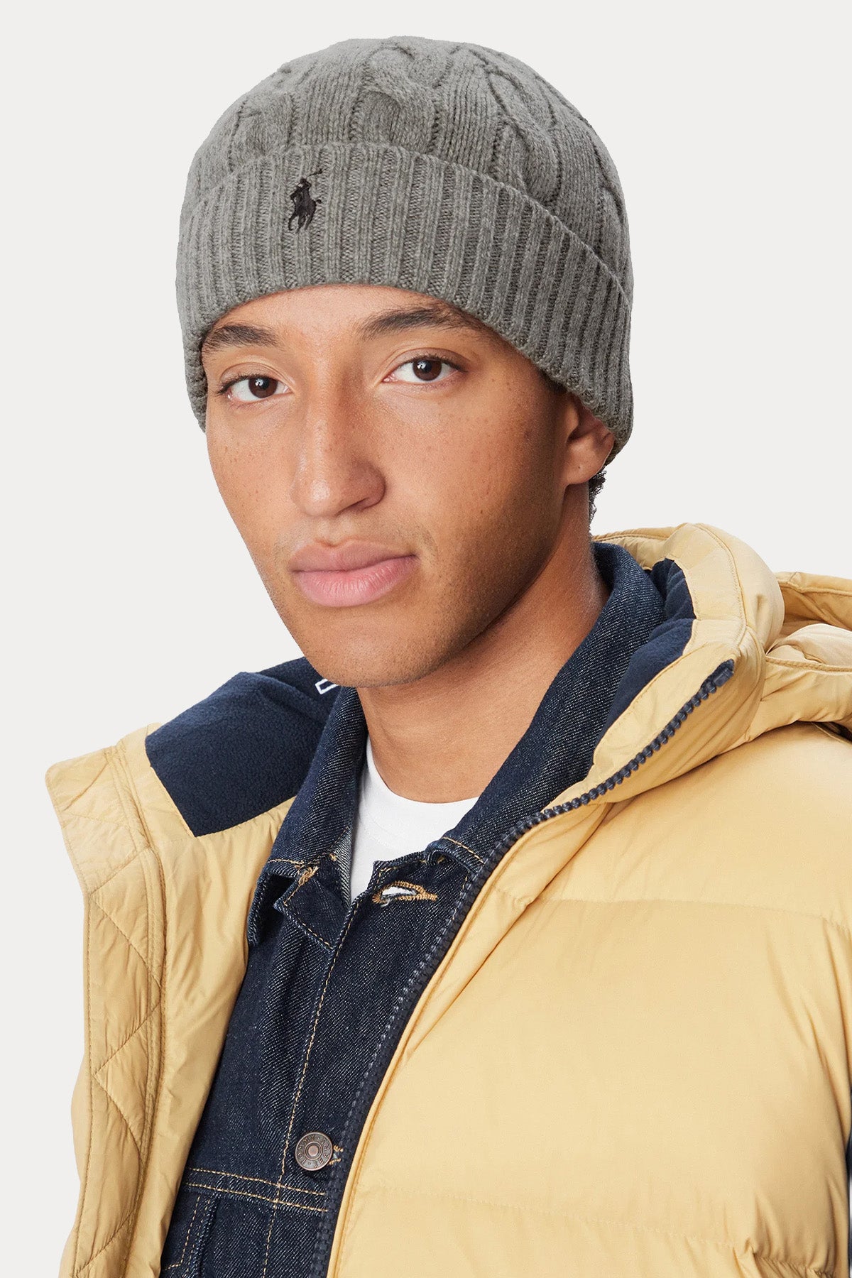 Polo Ralph Lauren Pony Logolu Kaşmir Saç Örgü Yün Bere