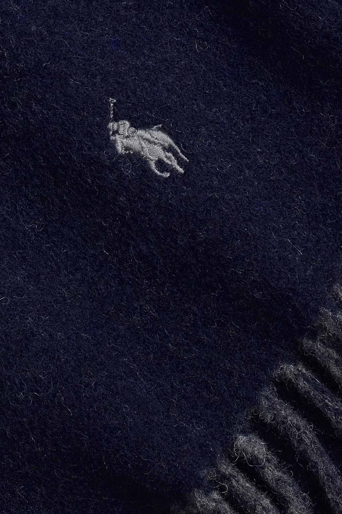 Polo Ralph Lauren Pony Logolu Çift Taraflı Örgü Yün Atkı