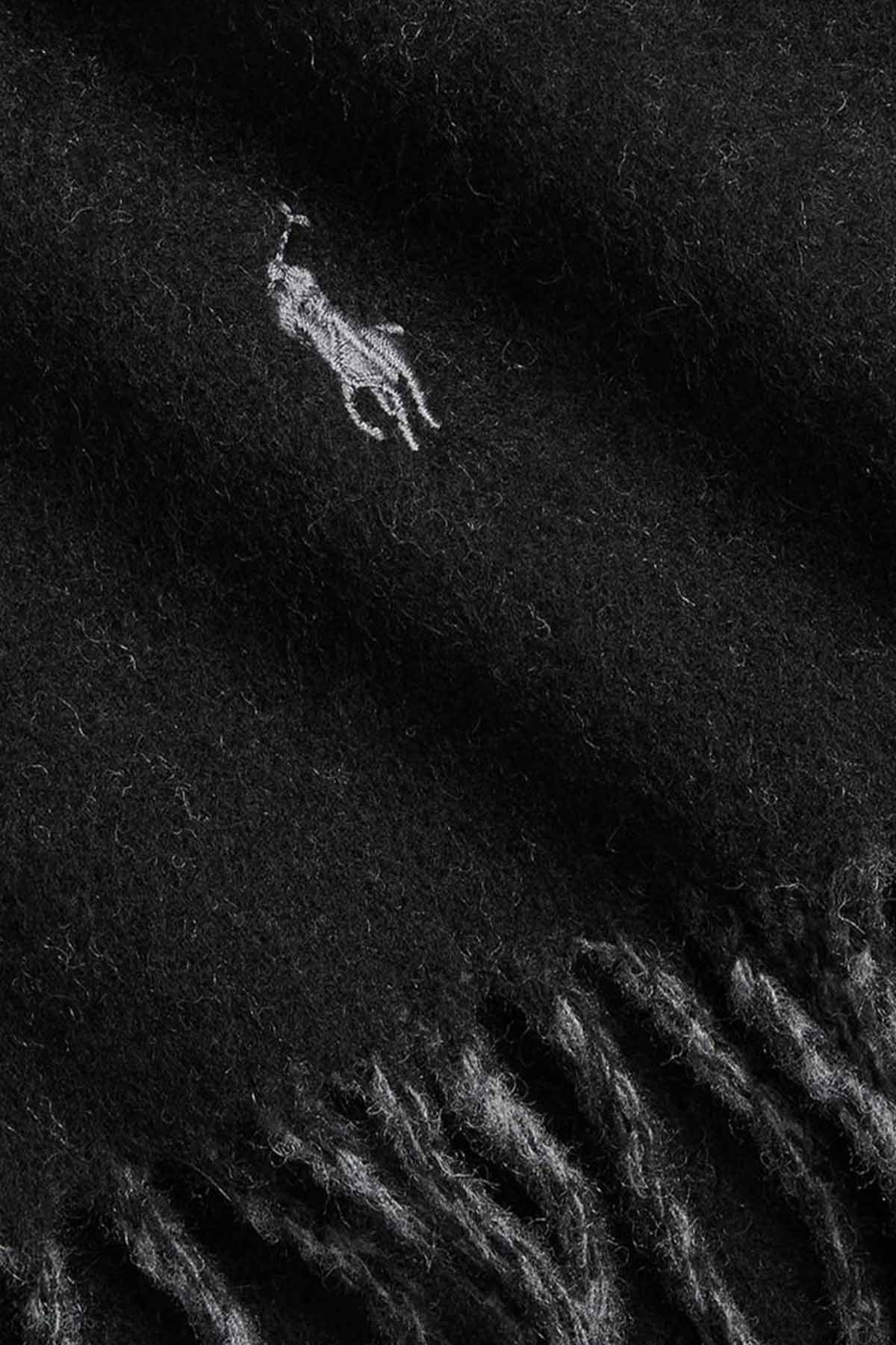 Polo Ralph Lauren Pony Logolu Çift Taraflı Örgü Yün Atkı