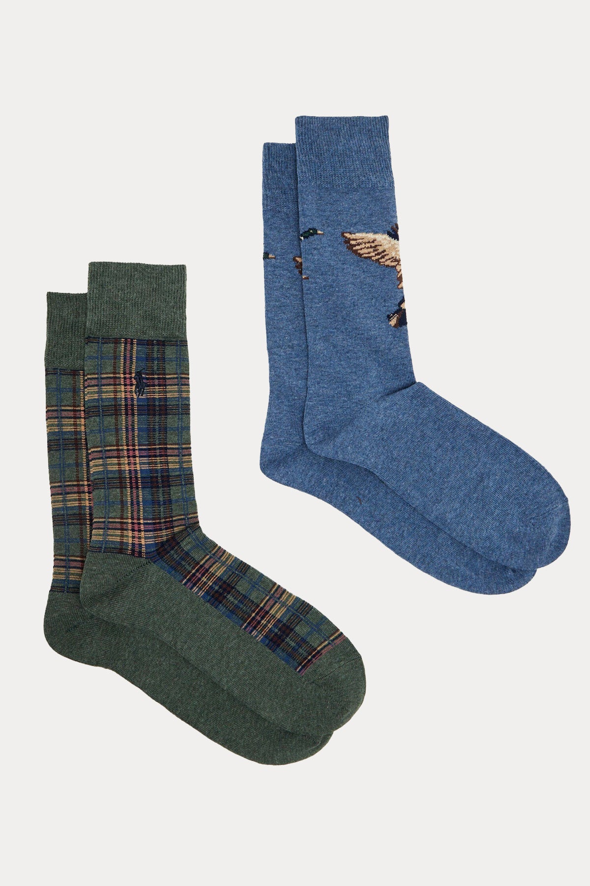 Polo Ralph Lauren 2'li Paket Ekose Desen Hayvan Temalı Çorap