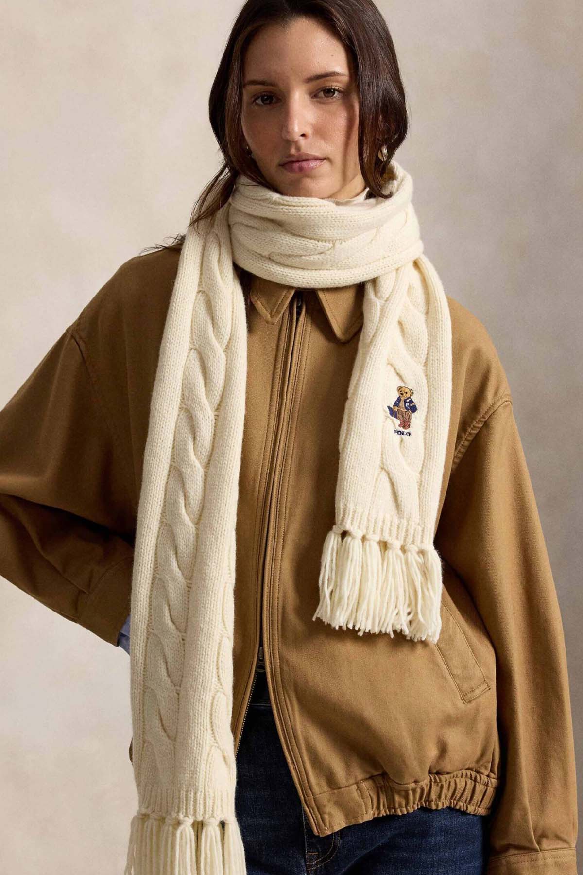 Polo Ralph Lauren Polo Bear Saç Örgü Yün Atkı