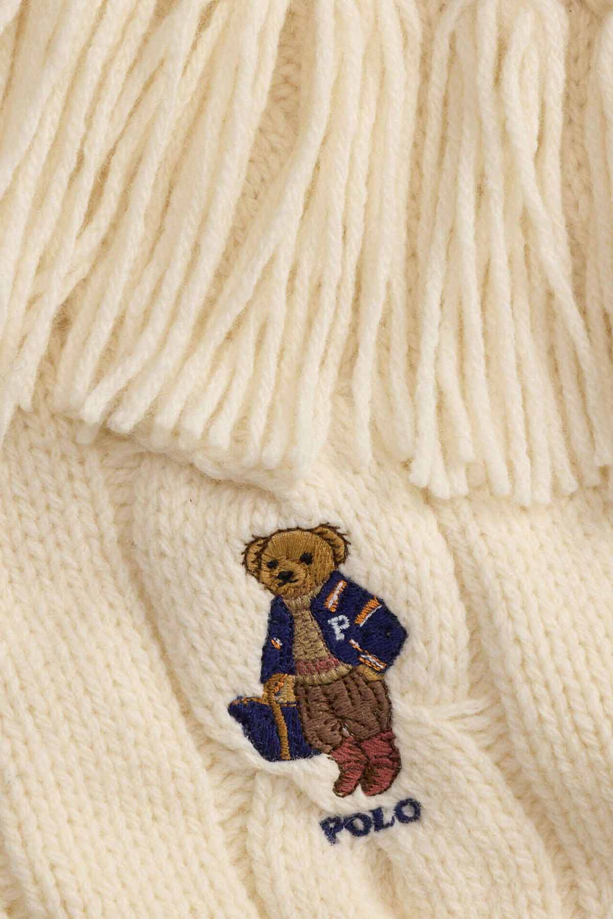 Polo Ralph Lauren Polo Bear Saç Örgü Yün Atkı