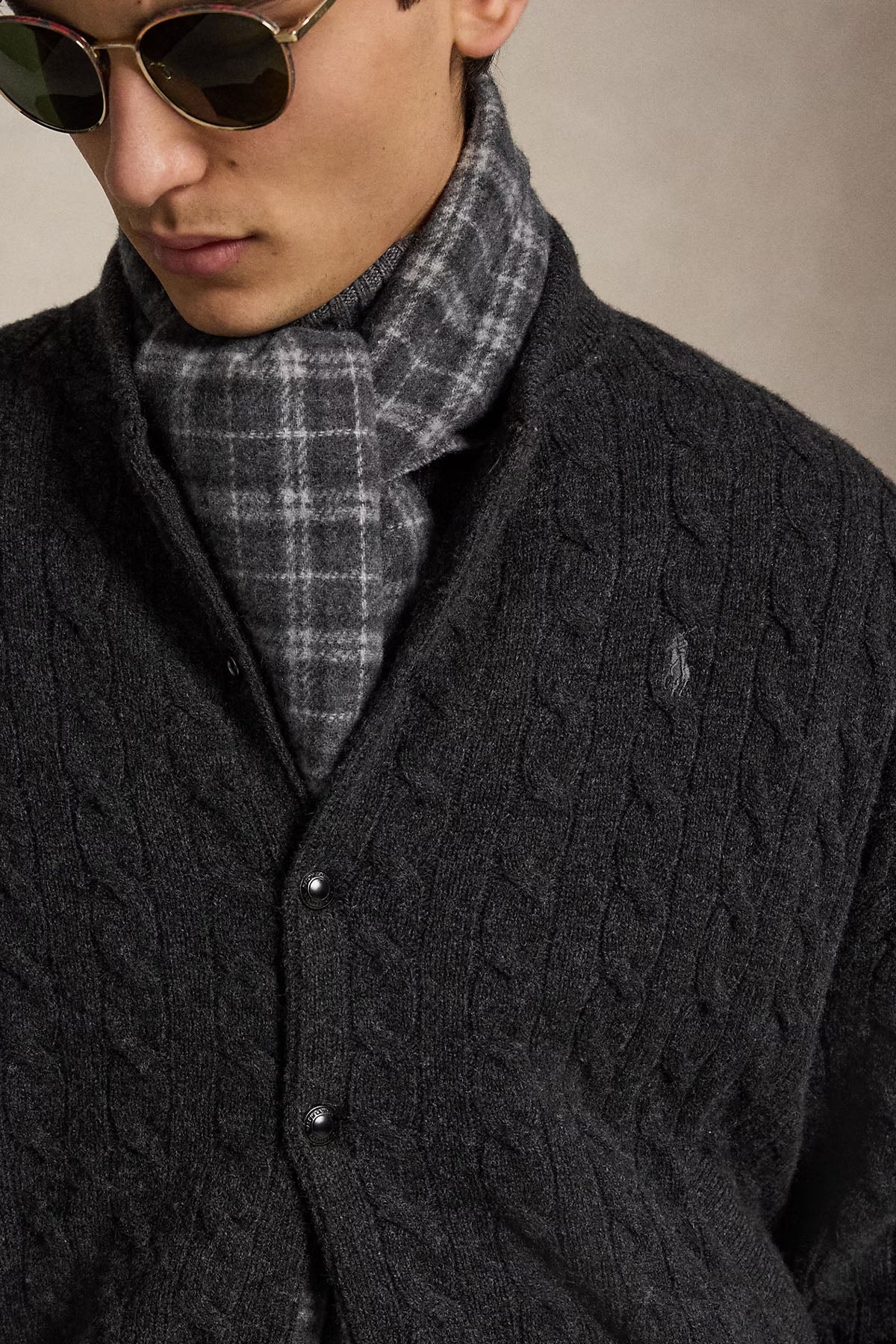 Polo Ralph Lauren Relaxed Fit Kaşmir Saç Örgü Yün Ceket