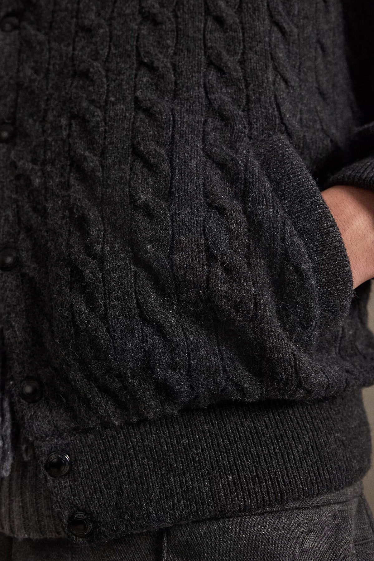 Polo Ralph Lauren Relaxed Fit Kaşmir Saç Örgü Yün Ceket
