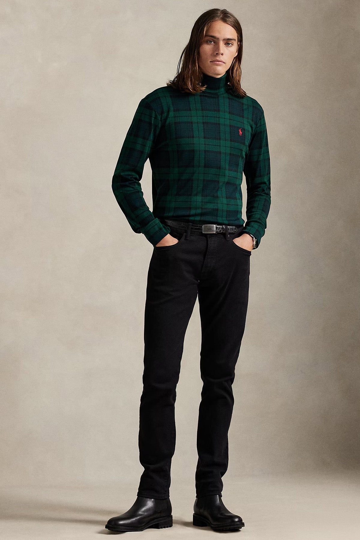Polo Ralph Lauren Balıkçı Yaka Ekose Desenli T-shirt