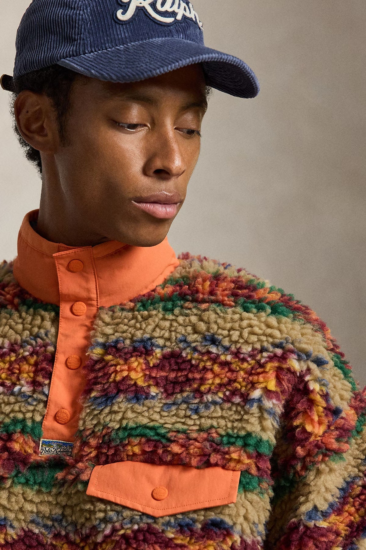 Polo Ralph Lauren Relaxed Fit Dik Yaka Fair Isle Desenli Polar Sweatshirt