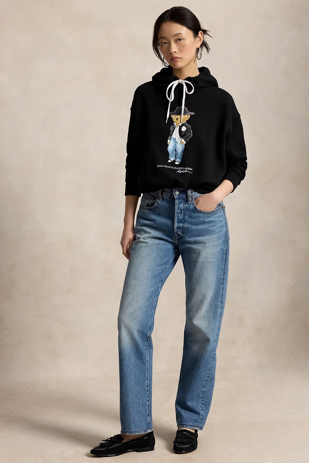 Polo Ralph Lauren Relaxed Fit Polo Bear Şardonlu Kapüşonlu Sweatshirt