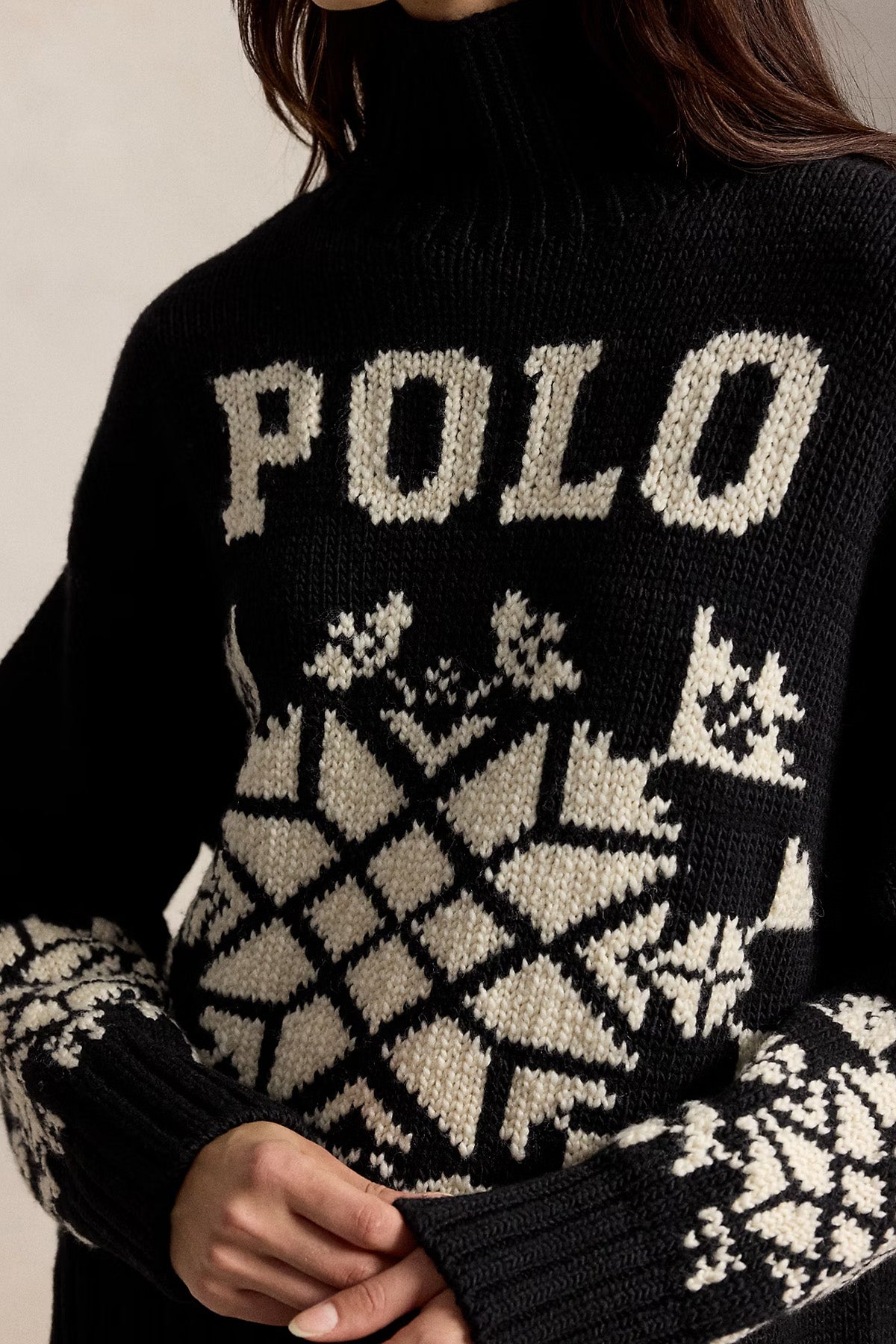 Polo Ralph Lauren Relaxed Fit Balıkçı Yaka Örgü Yün Triko