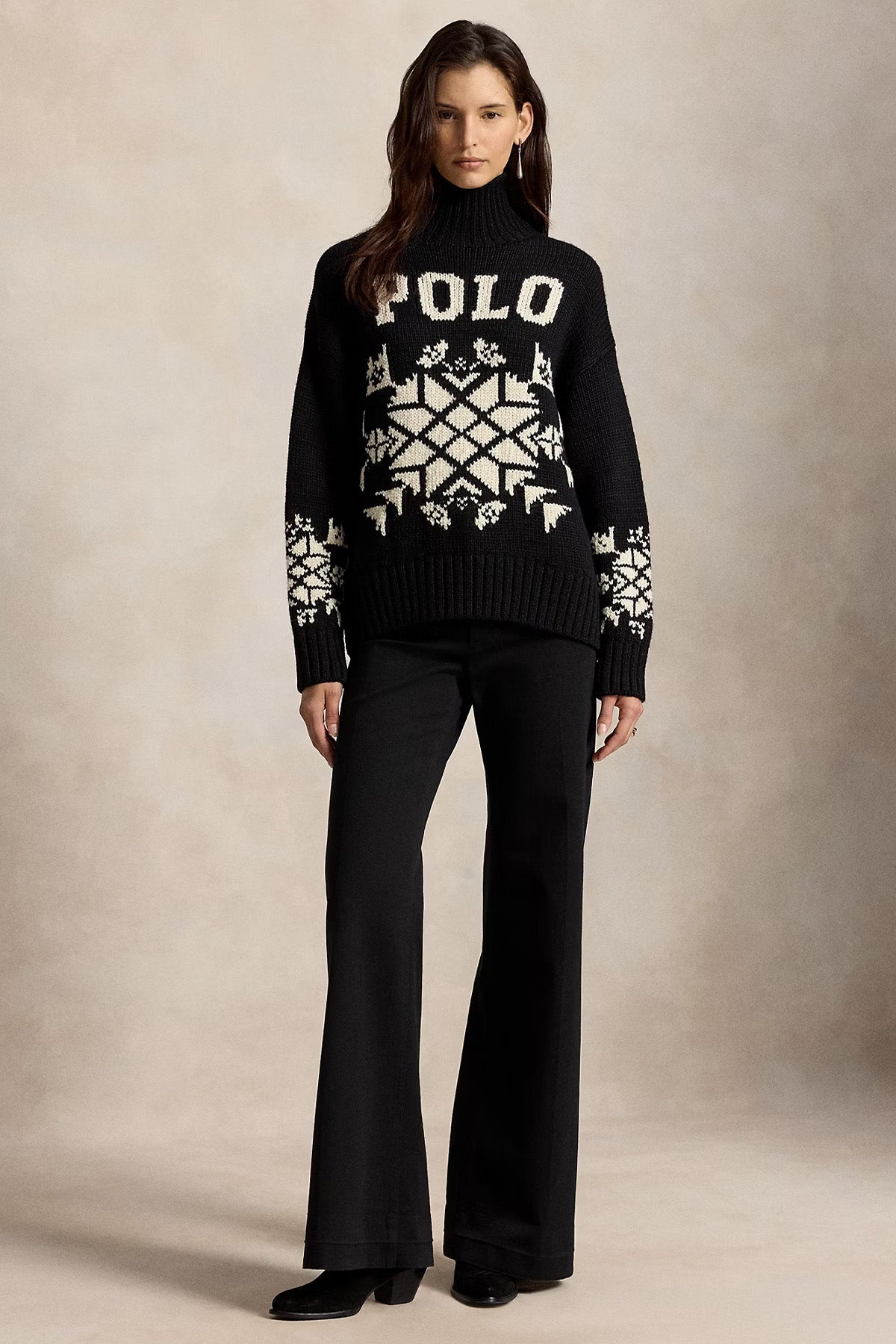 Polo Ralph Lauren Relaxed Fit Balıkçı Yaka Örgü Yün Triko